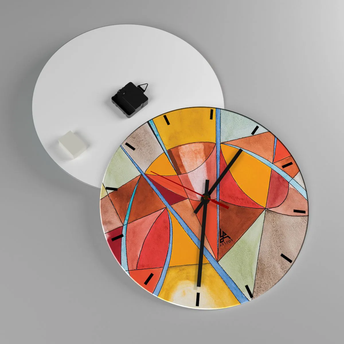 Wanduhr - Glasuhr - Das Karussell, das Traumkarussell - 40x40 cm