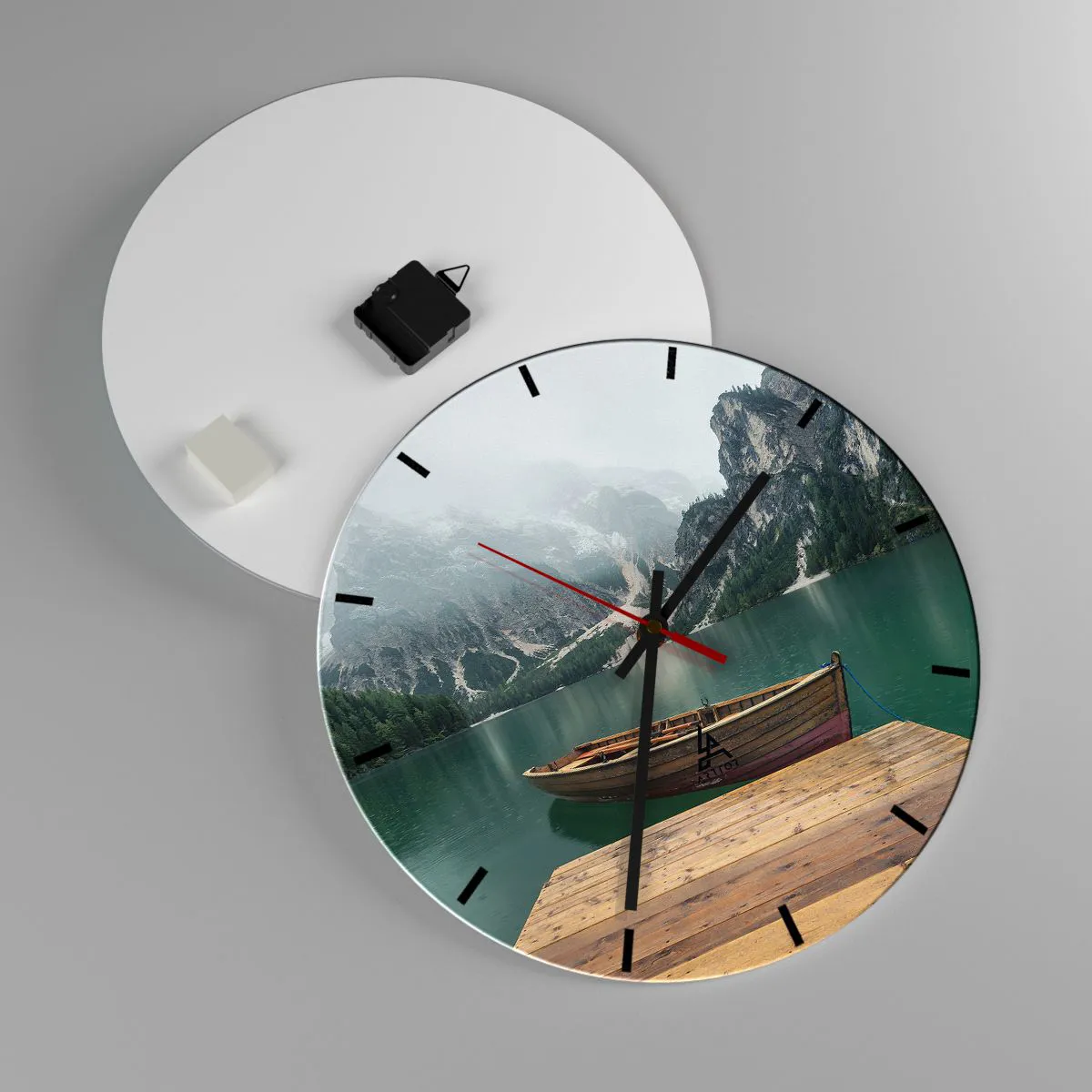 Reloj de pared - Reloj de vidrio - Paisaje inolvidable - 40x40 cm