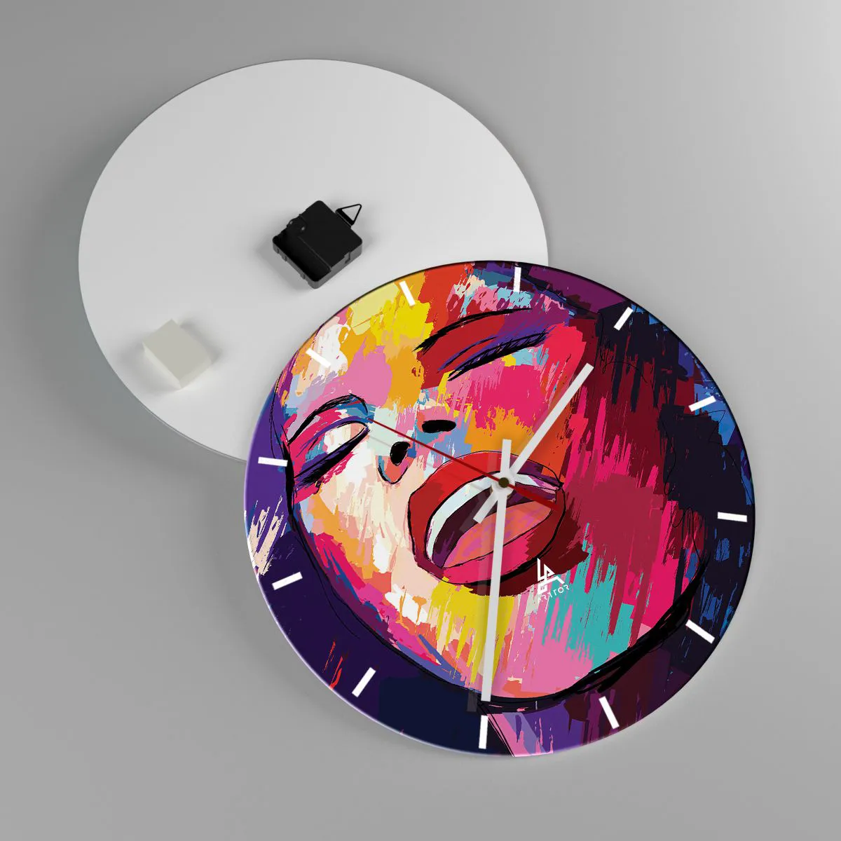Reloj de pared - Reloj de vidrio - Canta toda una vida - 40x40 cm
