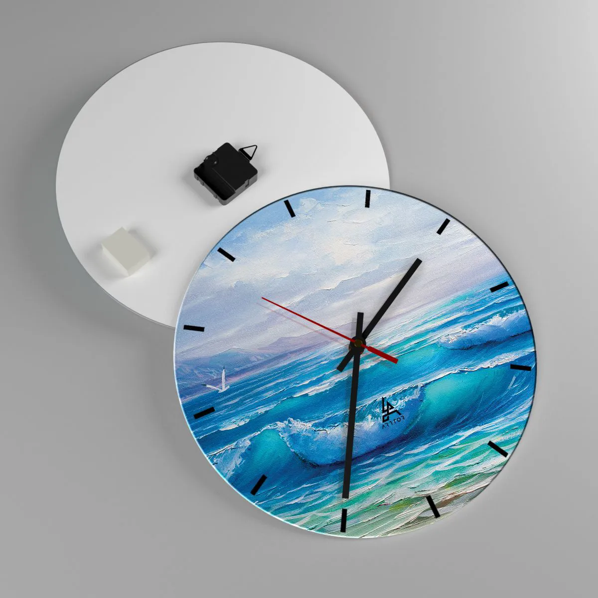 Wanduhr - Glasuhr - Es bringt Erleichterung - 40x40 cm