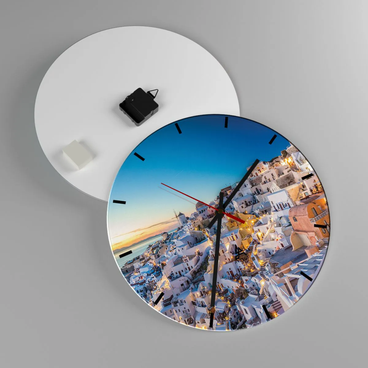 Wanduhr - Glasuhr - Die Essenz des Griechischen - 40x40 cm