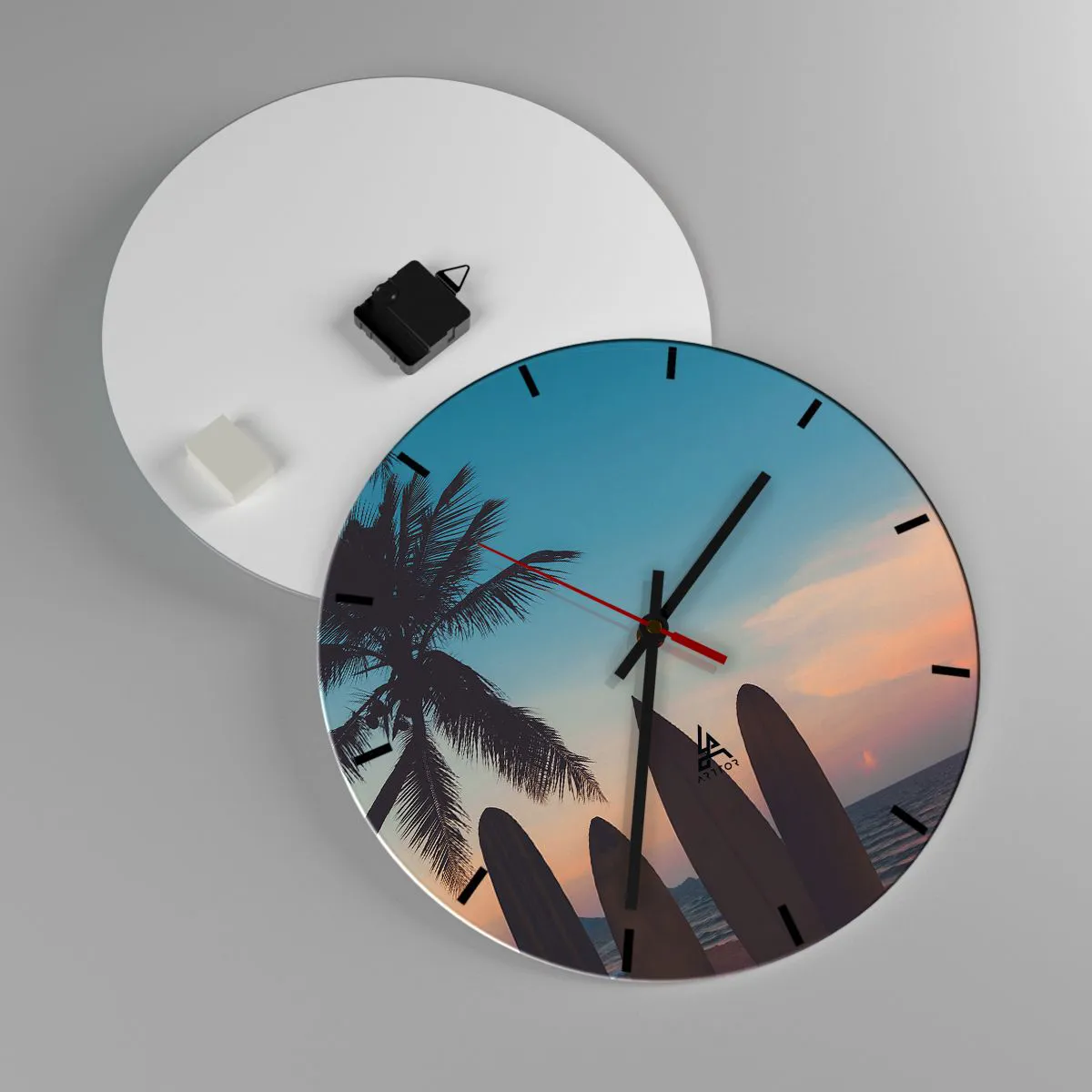 Wanduhr - Glasuhr - Morgen wird es auch lustig - 40x40 cm