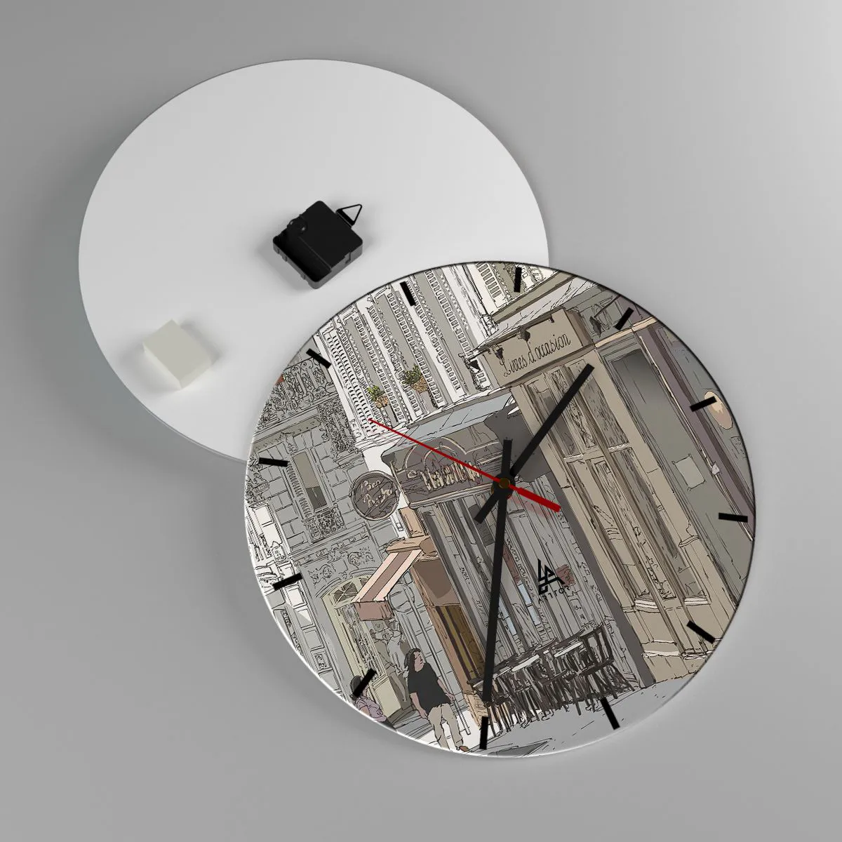 Relógio de parede - Relógio em vidro - Alegrias urbanas - 40x40 cm