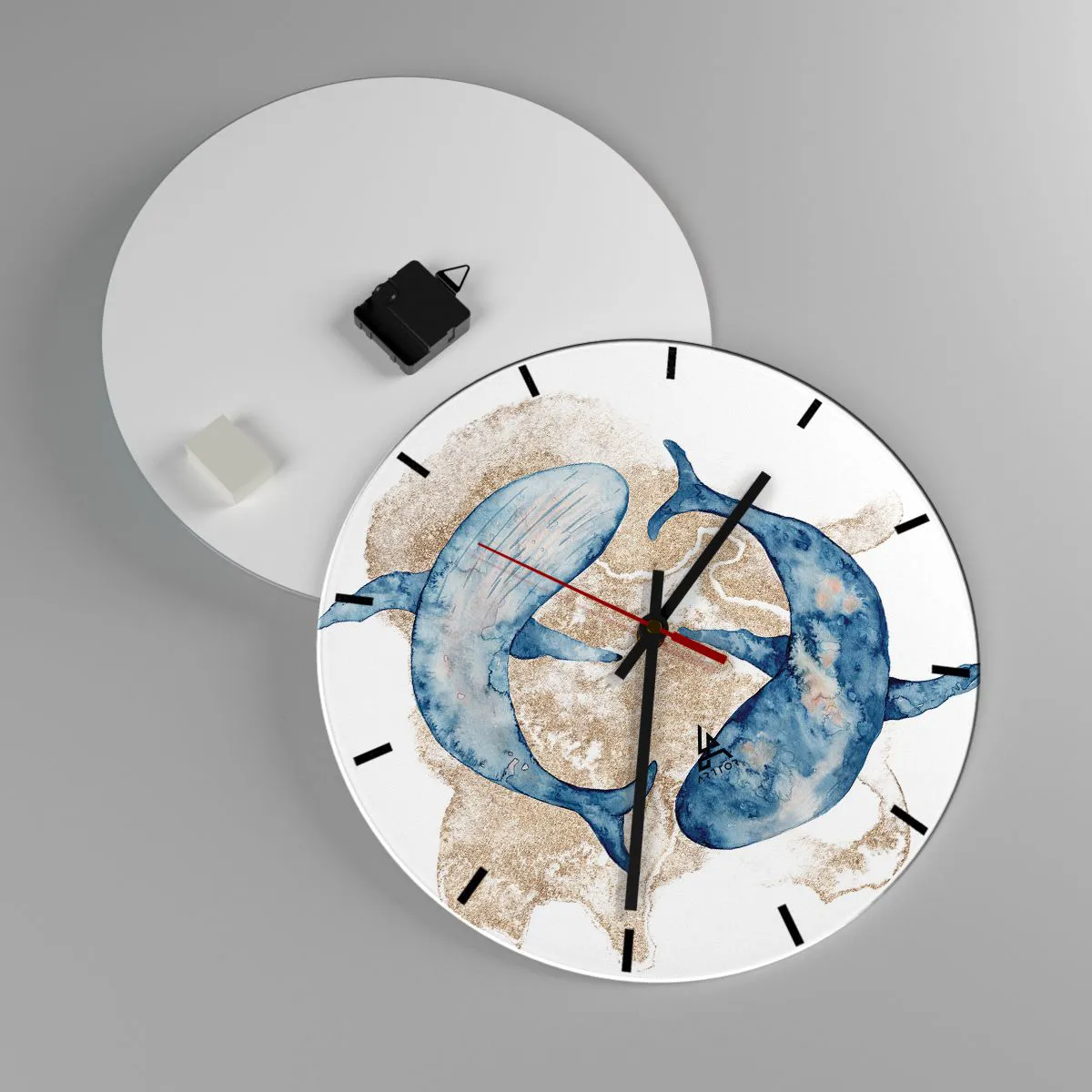 Wanduhr - Glasuhr - Freundschaft oder Liebe? - 40x40 cm