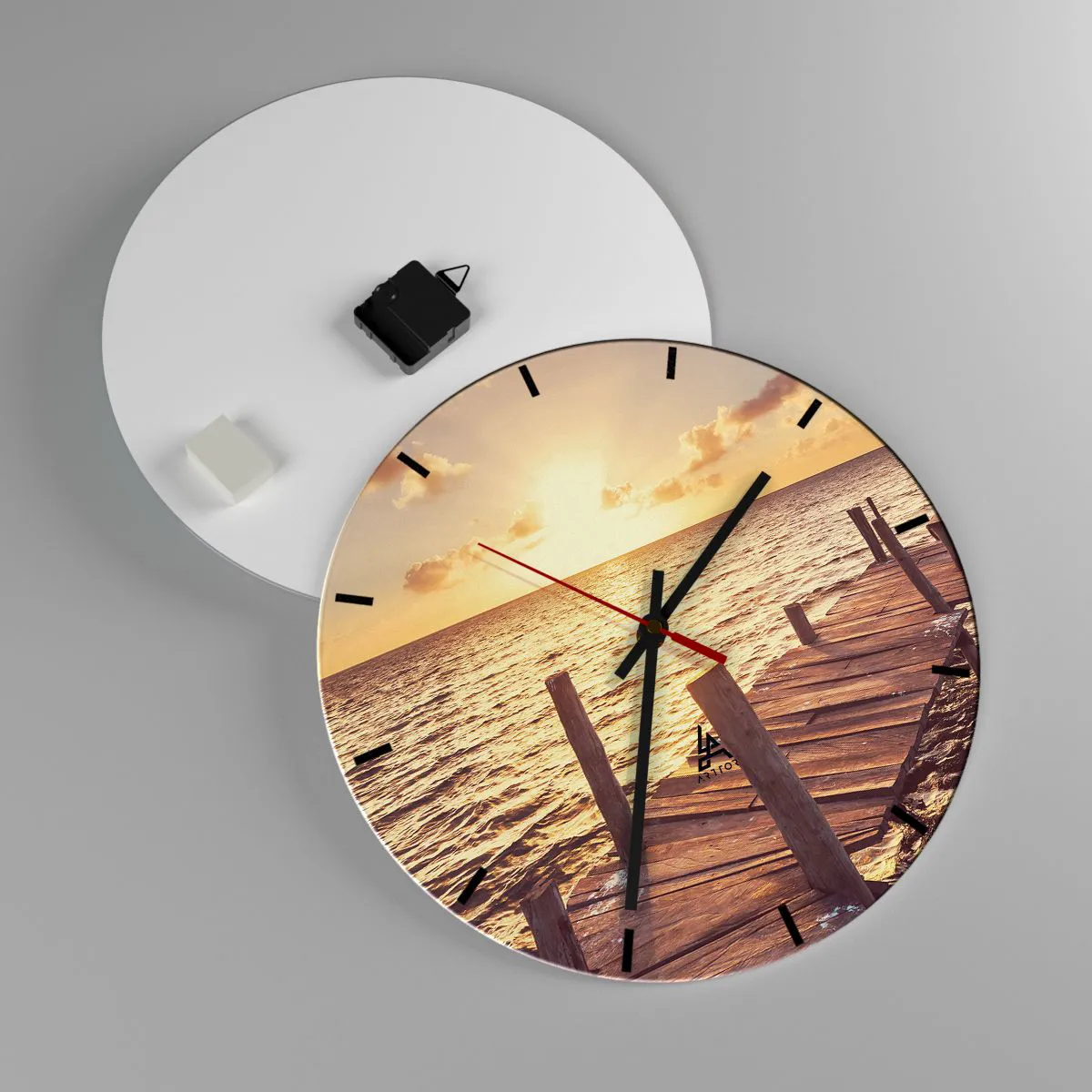 Ceas de perete - Ceas pe sticlă - Tărâmul de aur al blândeții - 40x40 cm