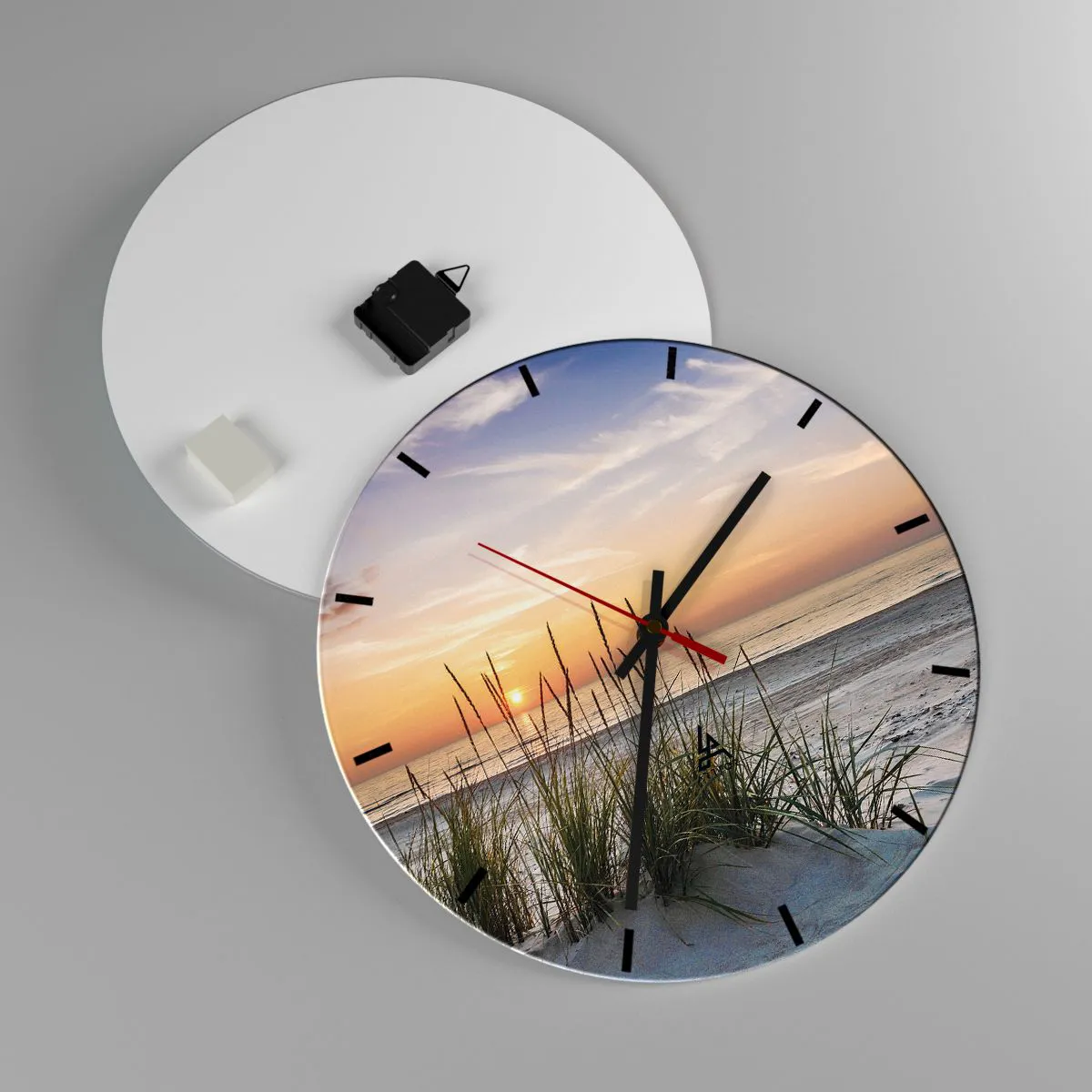 Wanduhr - Glasuhr - Schau, denk, fühl - 40x40 cm