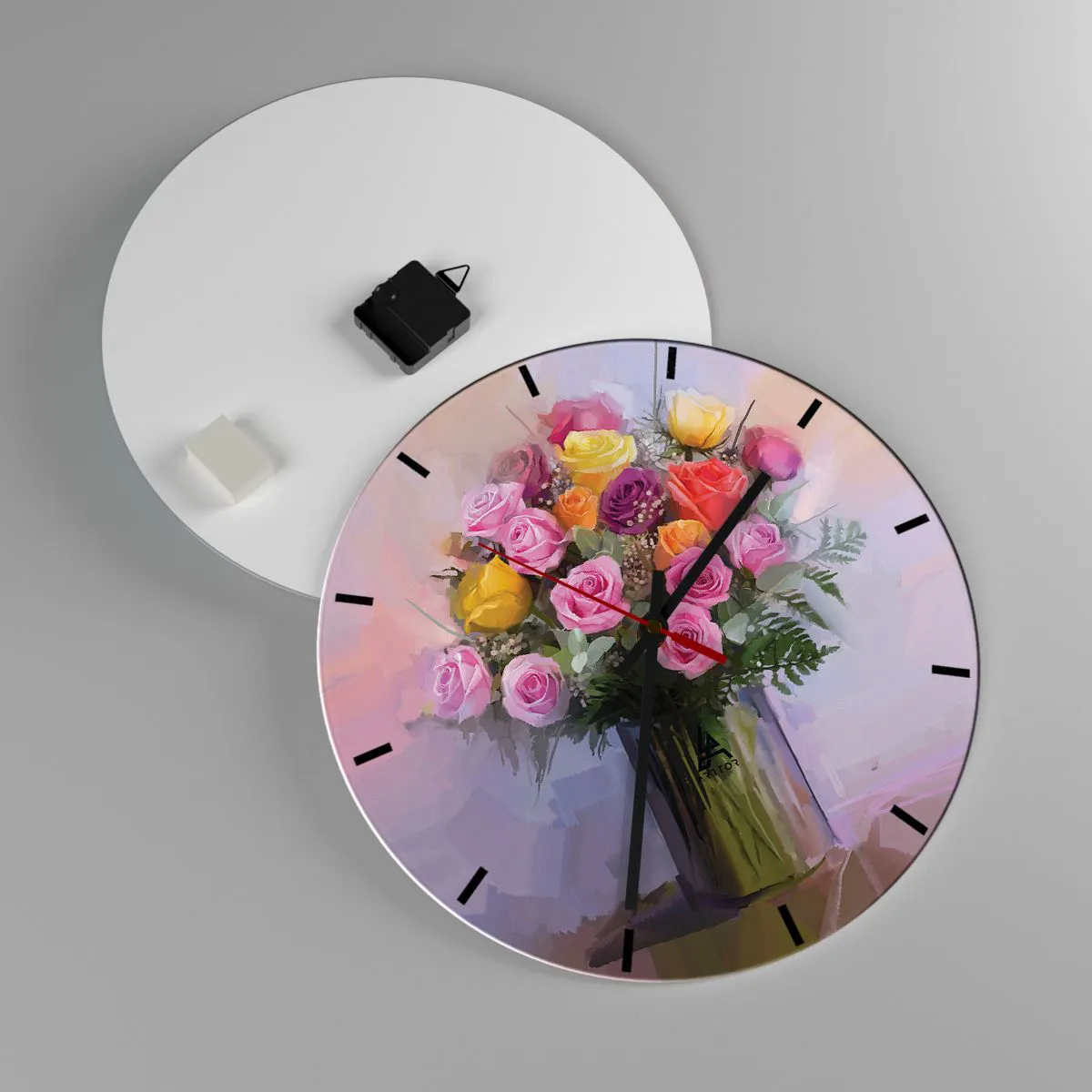 Orologio da parete - Orologio in Vetro - Bellezza immobile - 40x40 cm