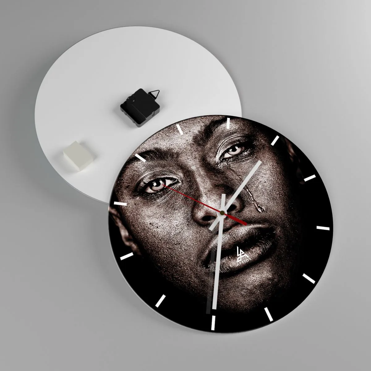 Wanduhr - Glasuhr - Eine Träne - 40x40 cm