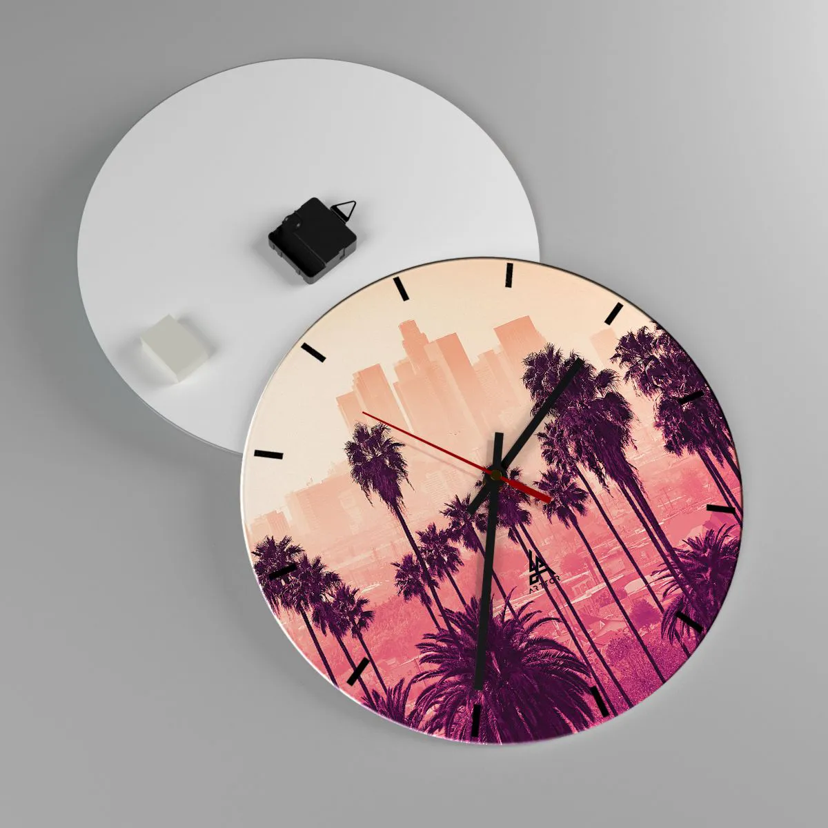 Wall clock - Clock on glass - Californian Landscape - 40x40 cm