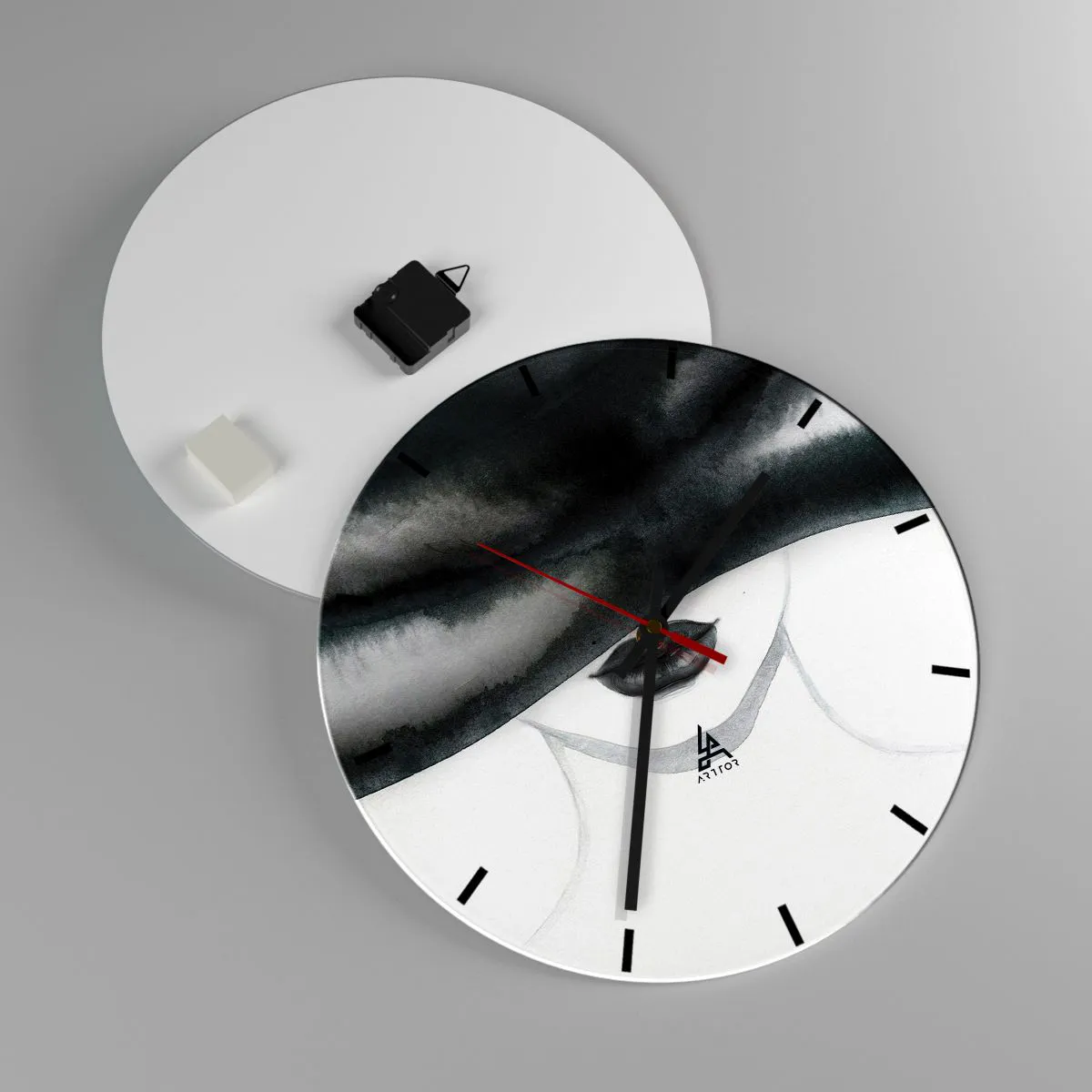 Wall clock - Clock on glass - Sensual Secret - 40x40 cm