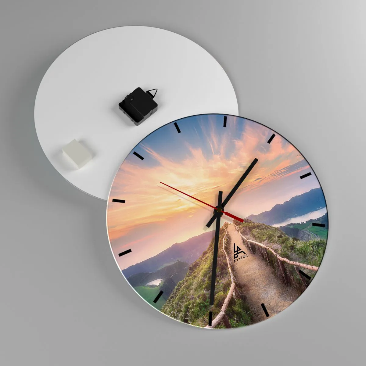 Wall clock - Clock on glass - Close to Heaven - 40x40 cm