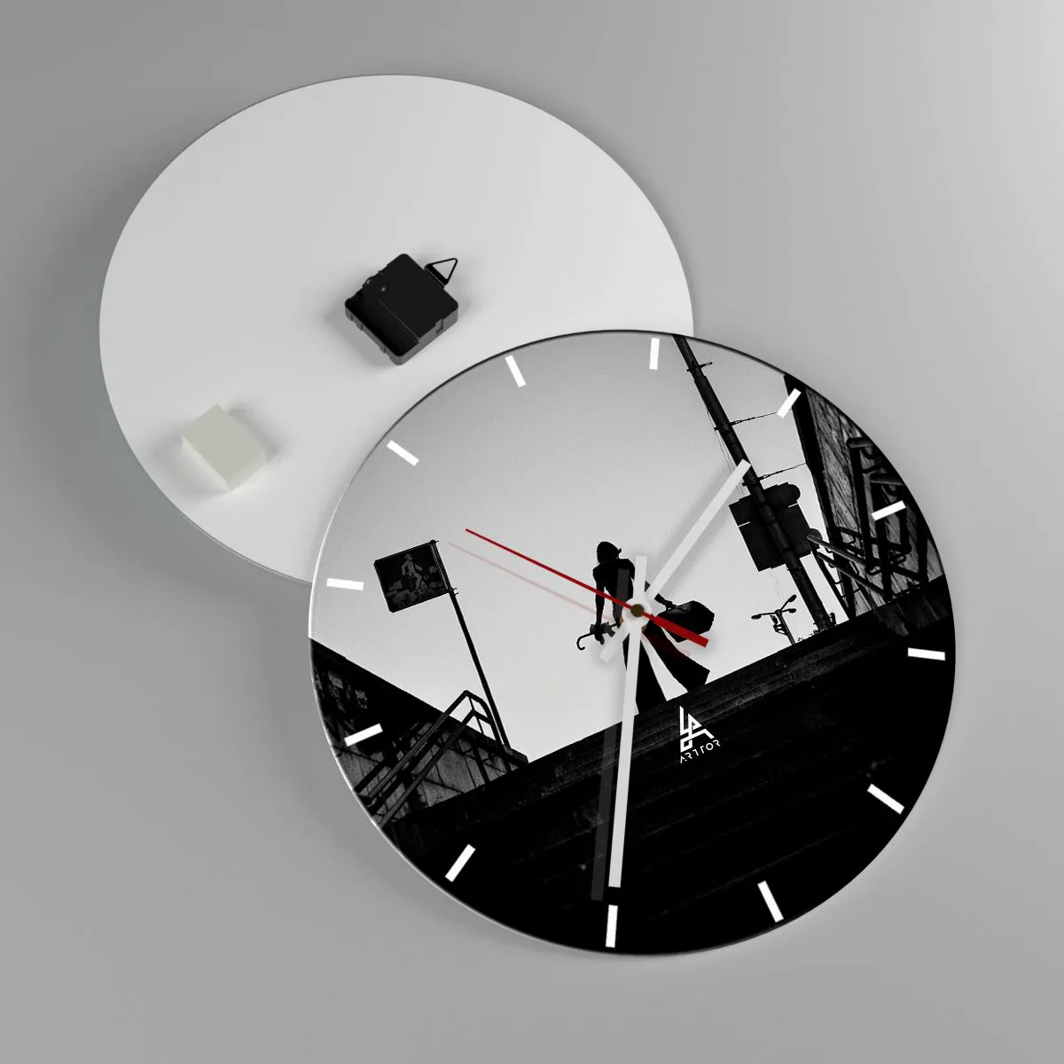 Horloge murale - Pendule murale - Pèlerinage urbain - 40x40 cm