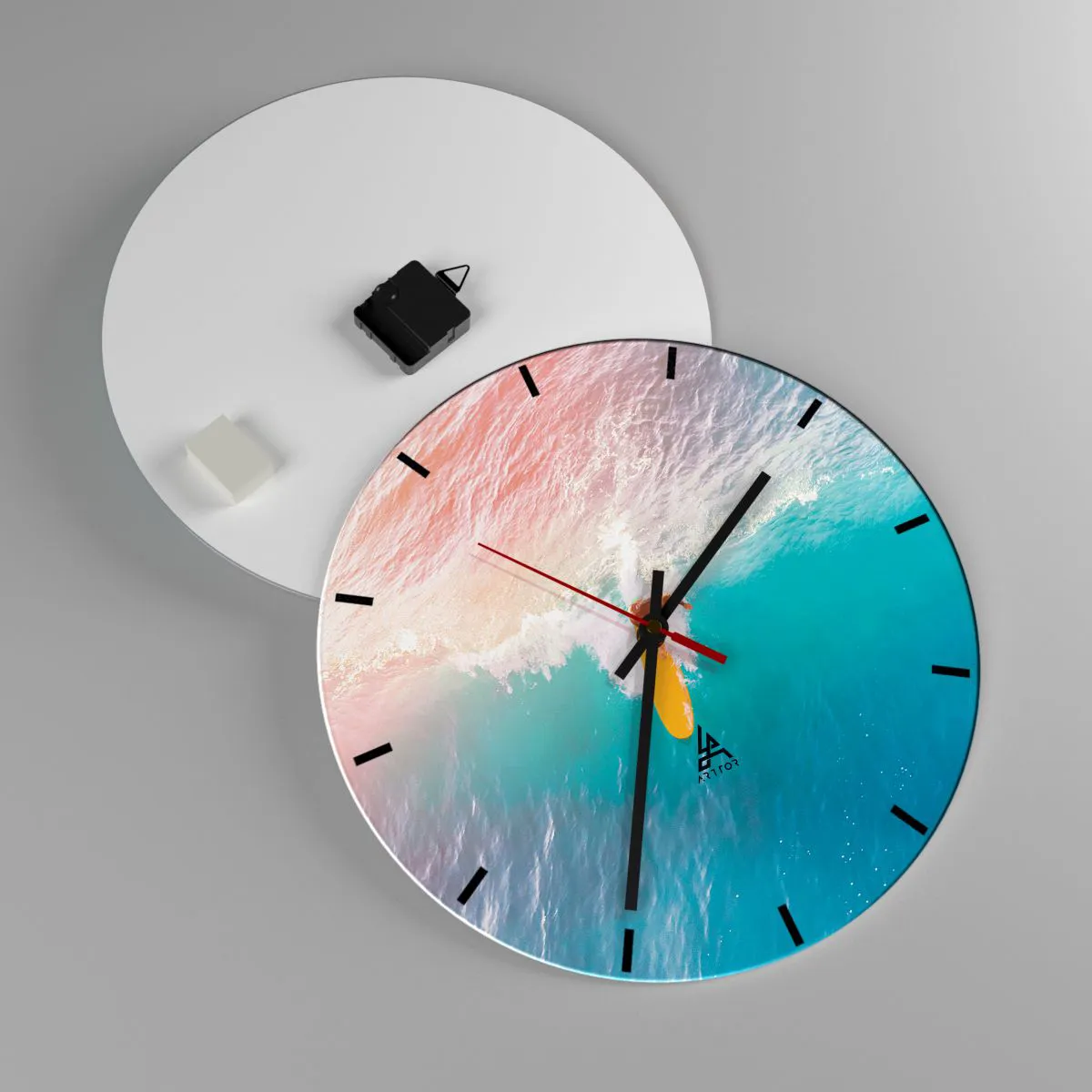 Wanduhr - Glasuhr - Der Ozeanreiter - 40x40 cm