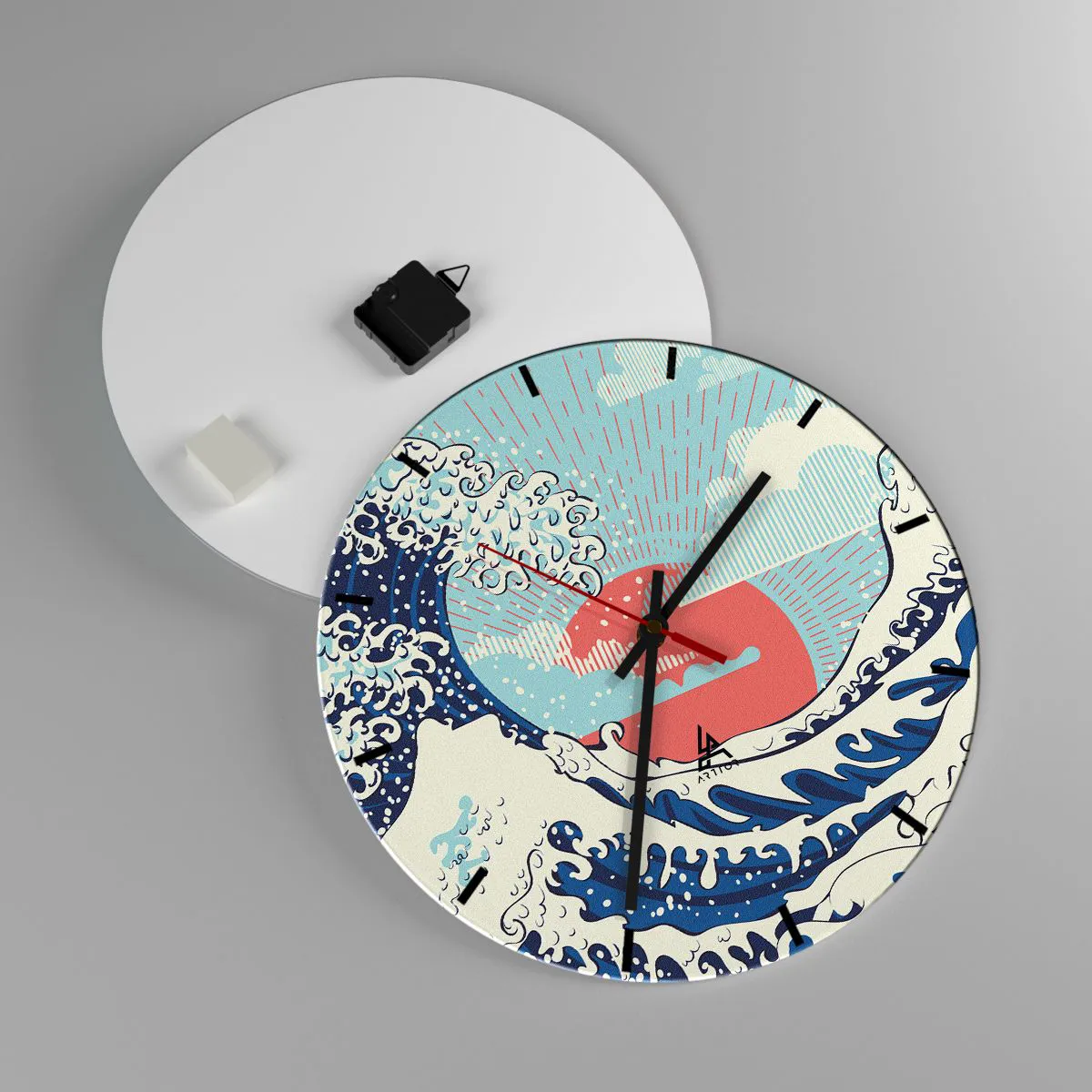 Väggklocka - Klocka på glas - Ur japanska inspirationer - 40x40 cm