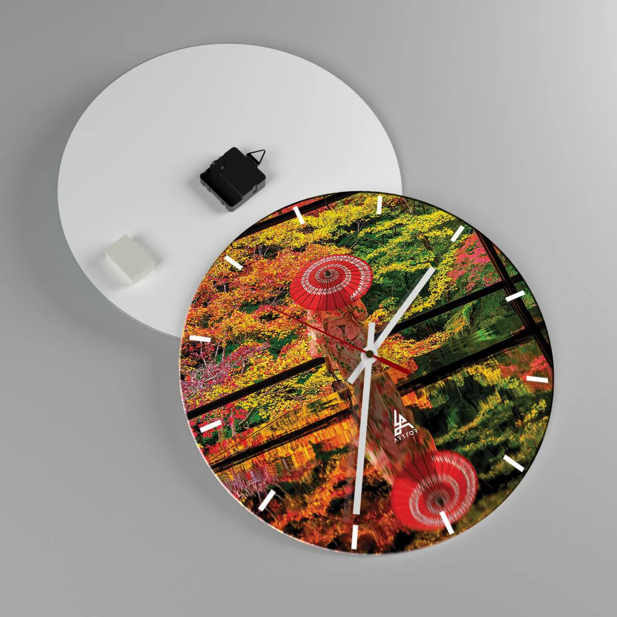 Reloj de pared - Reloj de vidrio - En un templo de la naturaleza - 40x40 cm