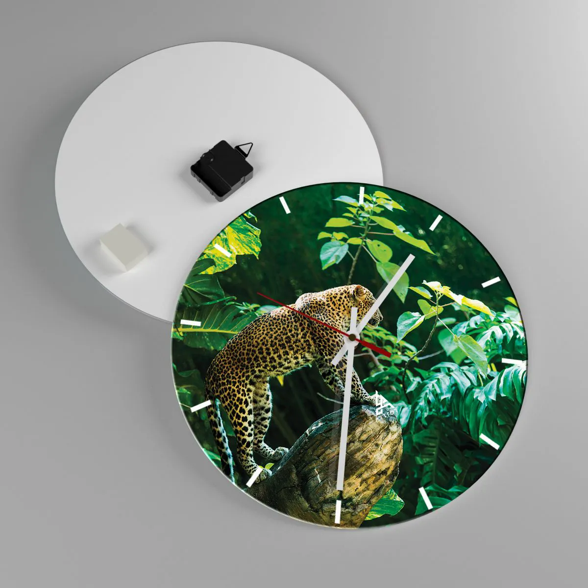 Wall clock - Clock on glass - Going Hunting? - 40x40 cm