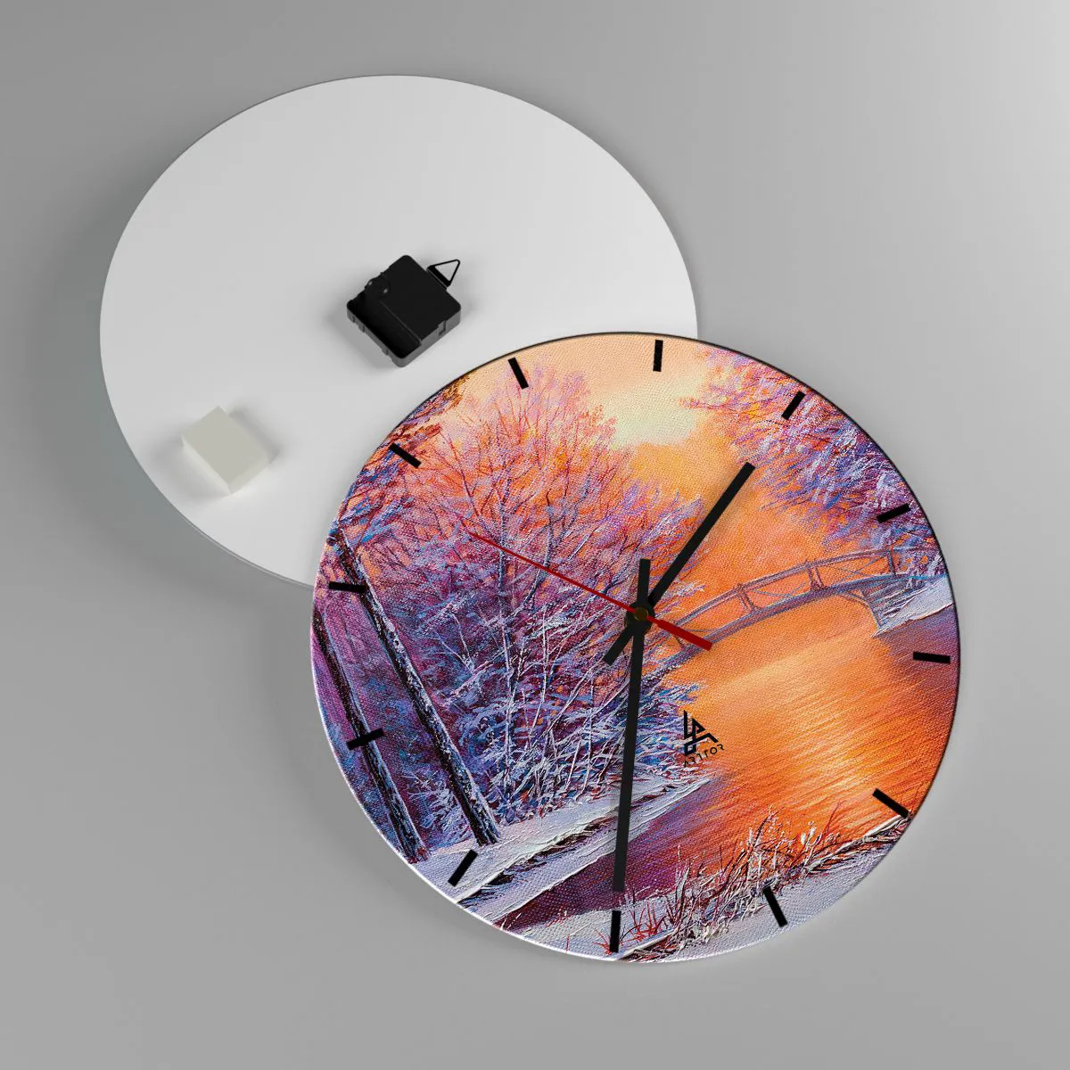 Ceas de perete - Ceas pe sticlă - Hai să ne întâlnim aici - 40x40 cm