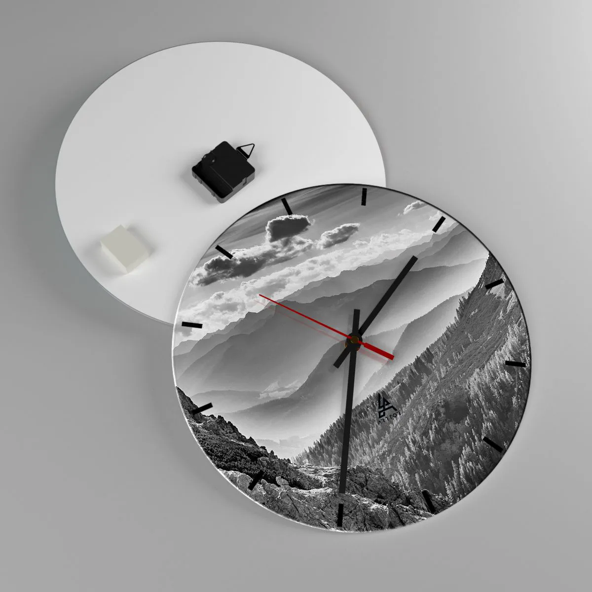 Orologio da parete - Orologio in Vetro - Fino all'orizzonte - 40x40 cm