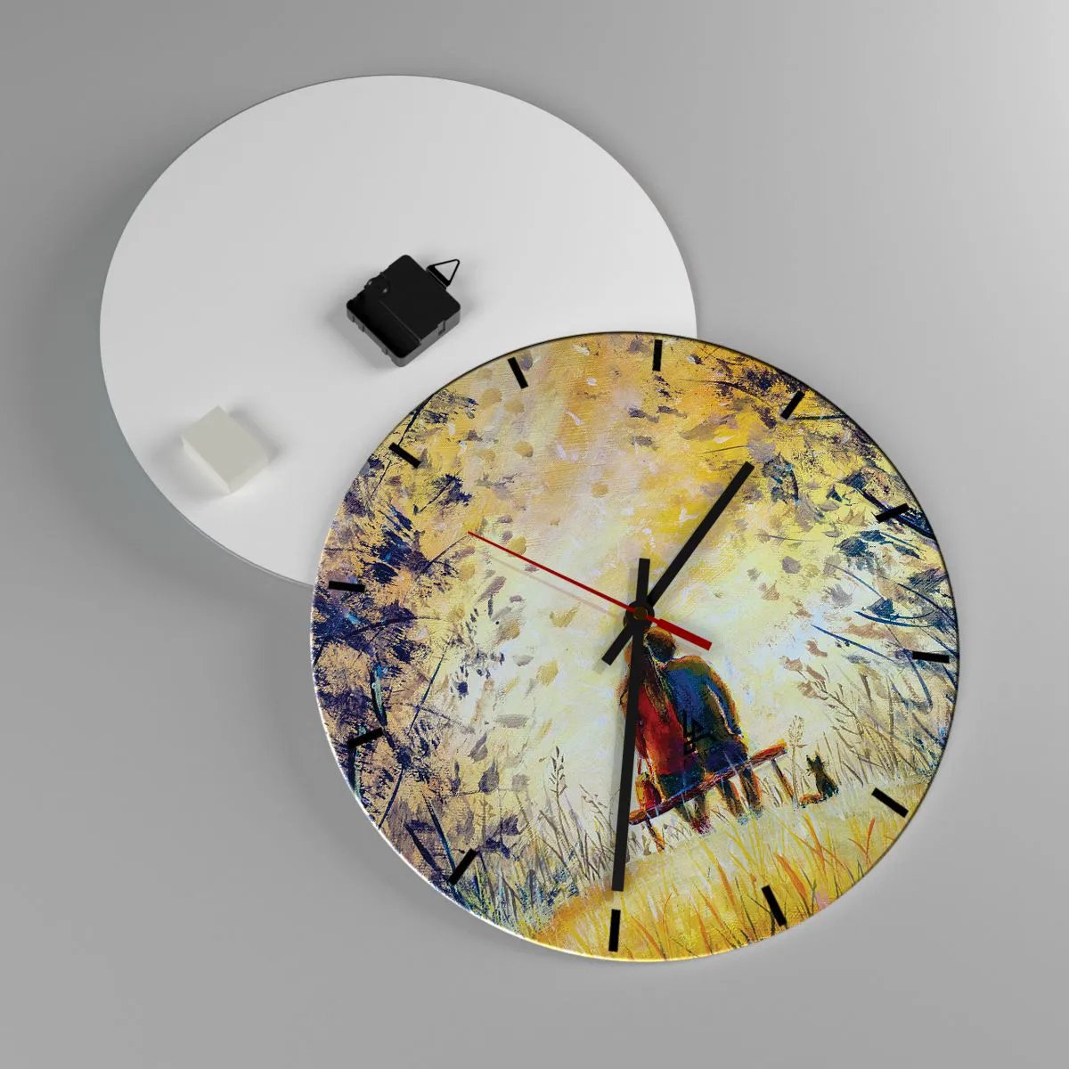 Ceas de perete - Ceas pe sticlă - Un moment magic - 40x40 cm