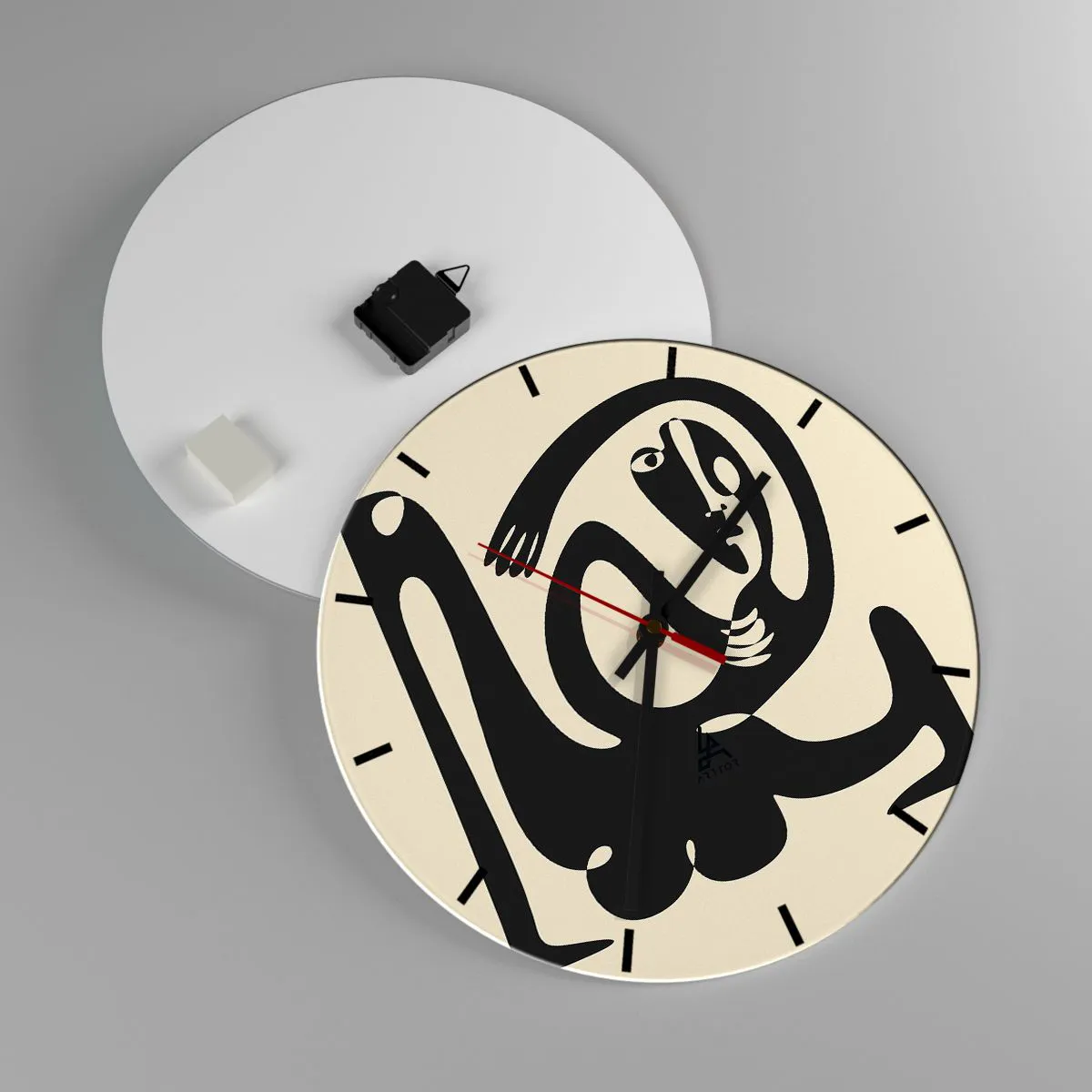 Wanduhr - Glasuhr - Fast wie Picasso - 40x40 cm