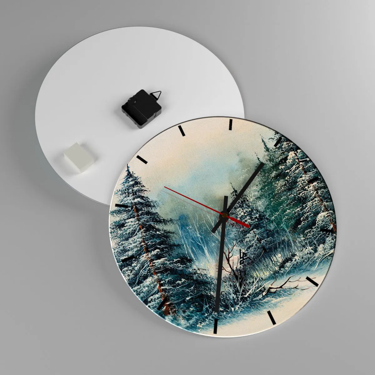 Relógio de parede - Relógio em vidro - Prontas para o Natal - 40x40 cm