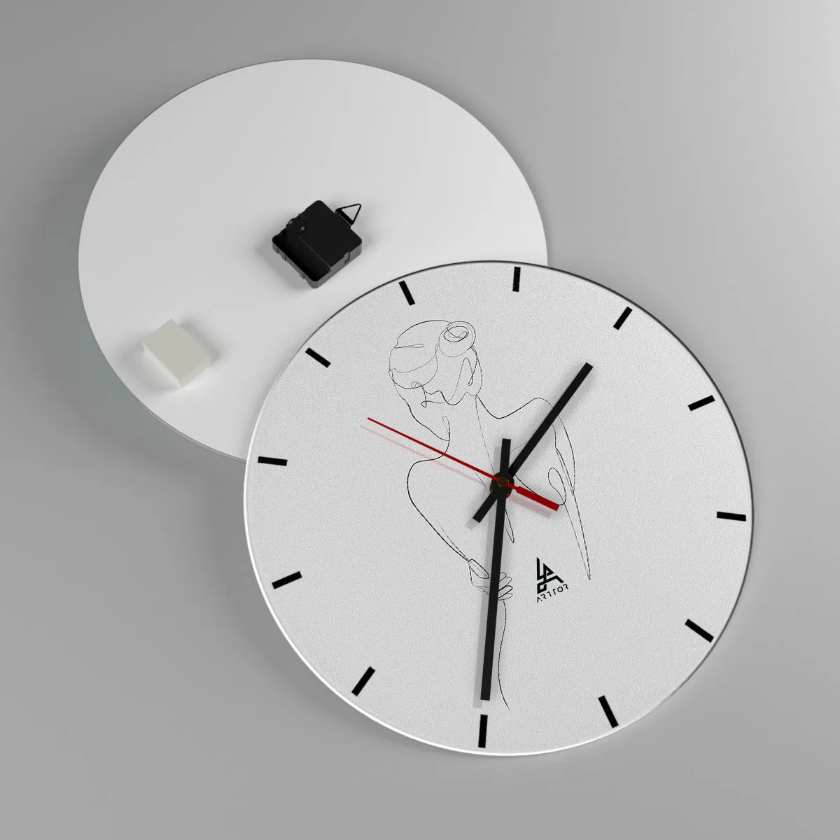 Ceas de perete - Ceas pe sticlă - Muzica corpului - 40x40 cm