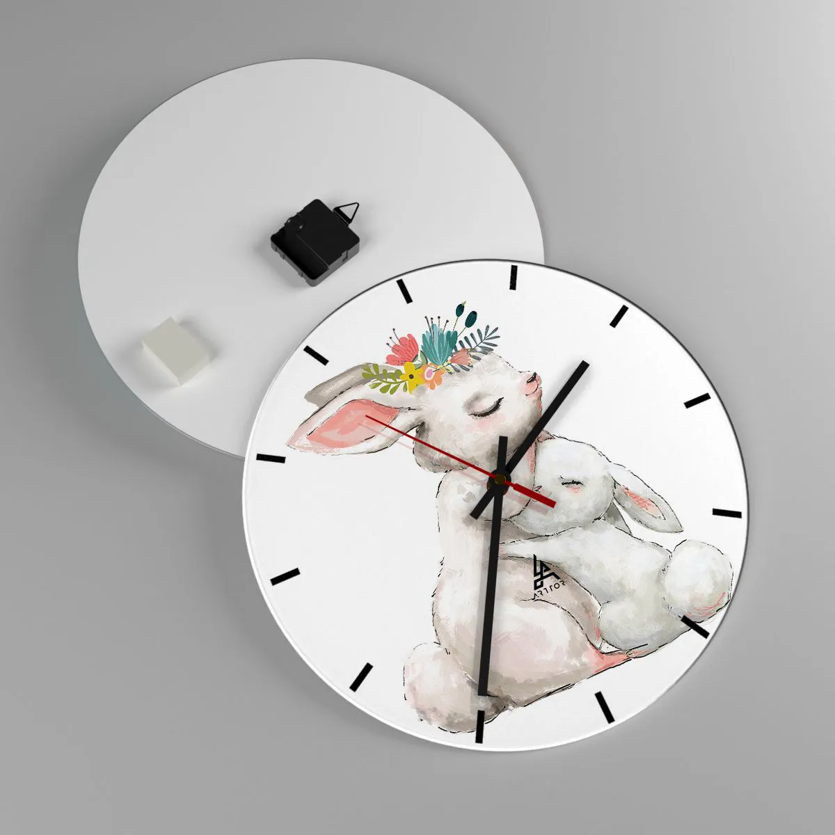 Wanduhr - Glasuhr - Bei Mama ist's am schönsten - 40x40 cm