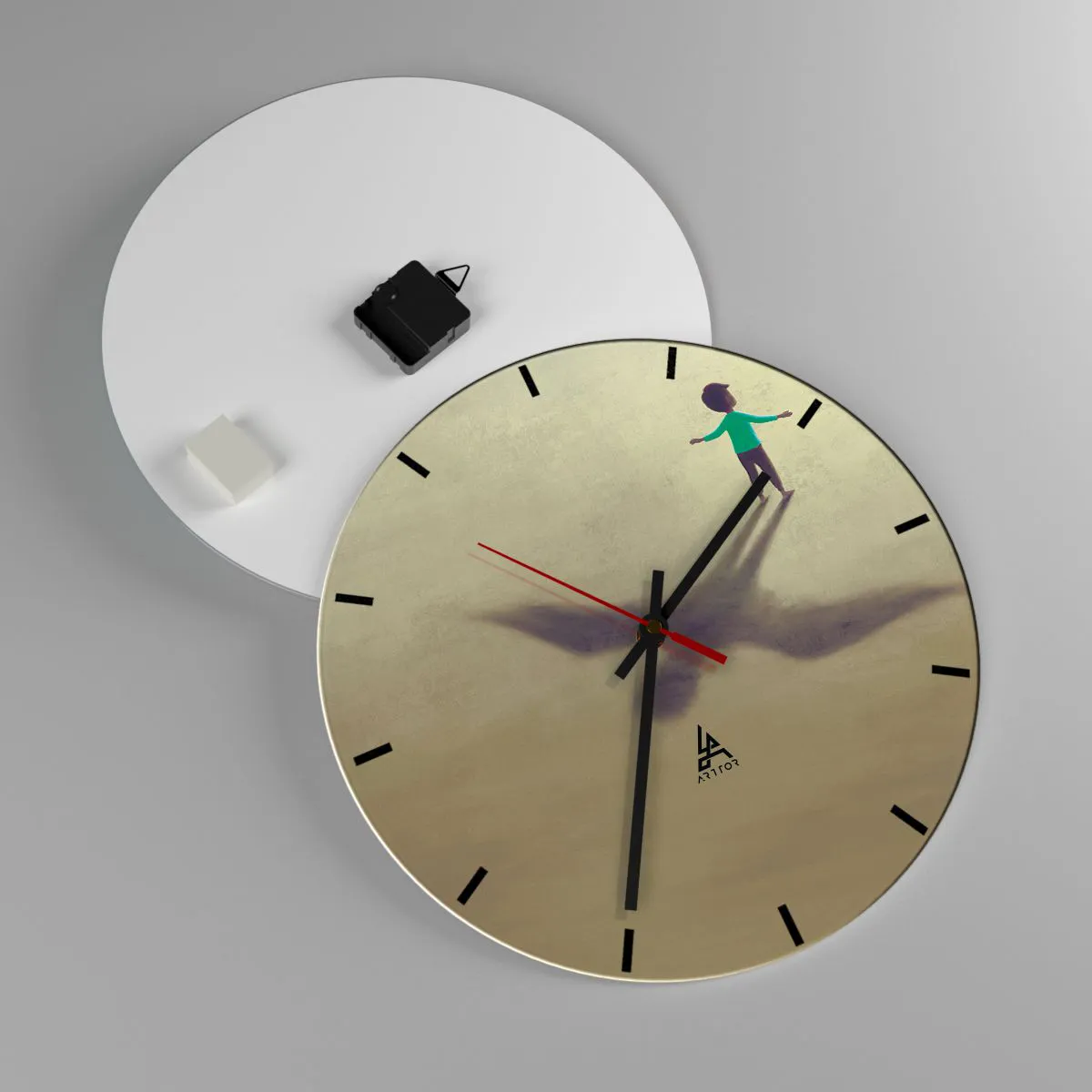 Ceas de perete - Ceas pe sticlă - Eroul viitorului - 40x40 cm