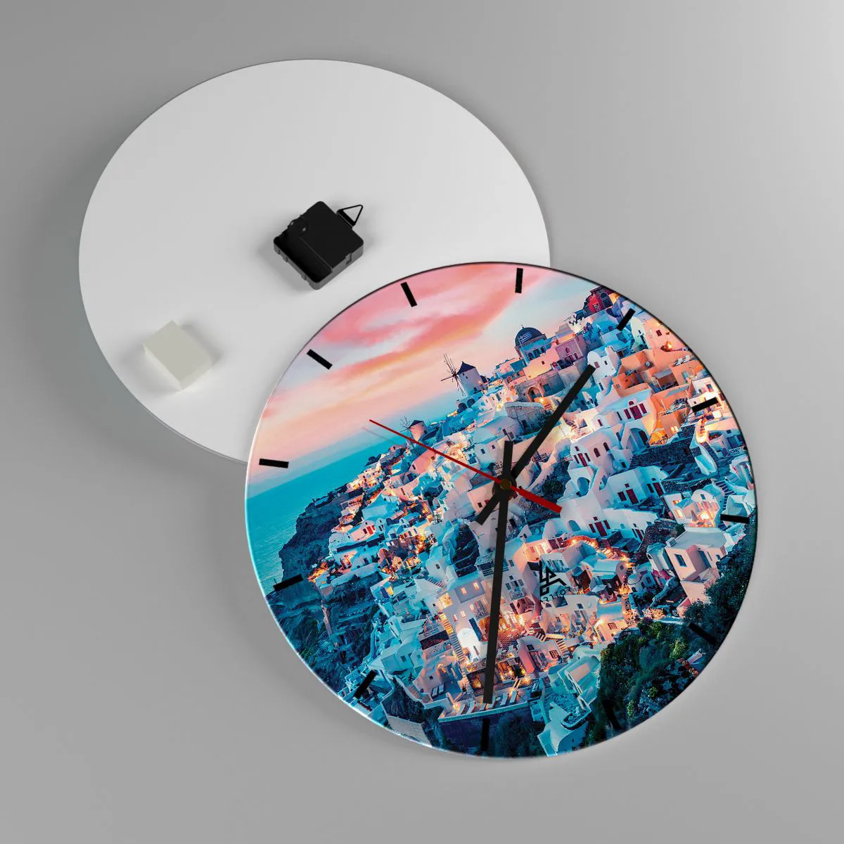 Wanduhr - Glasuhr - Dein toller griechischer Urlaub - 40x40 cm