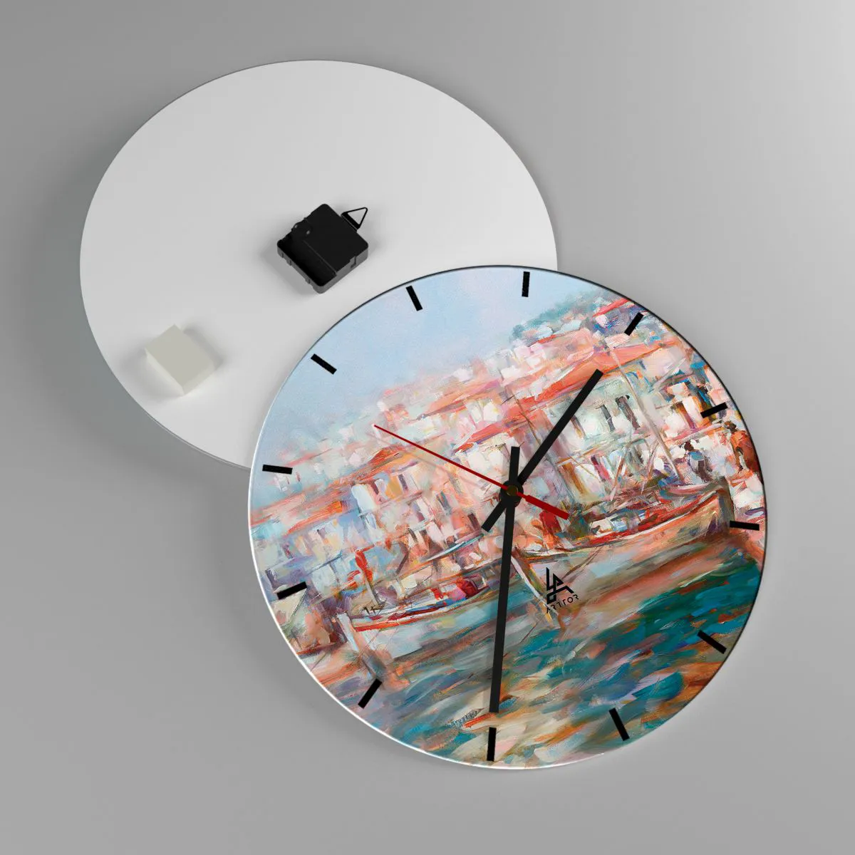 Wandklok - Klok - Pastel vakantie - 40x40 cm