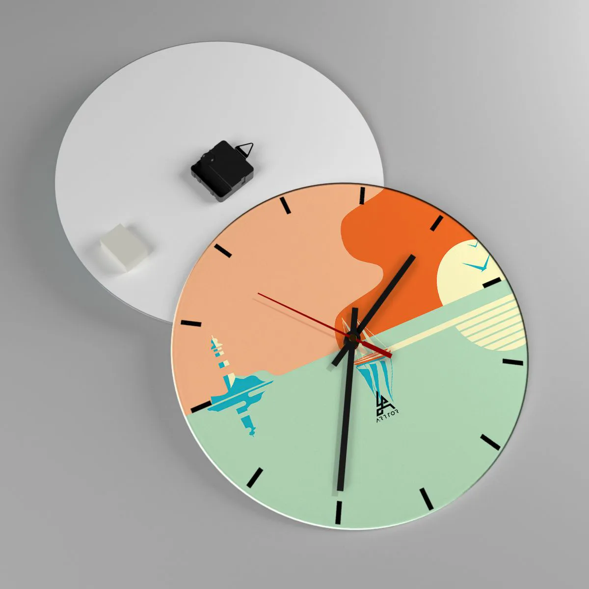 Vægur, Uret - Det perfekte havlandskab - 40x40 cm