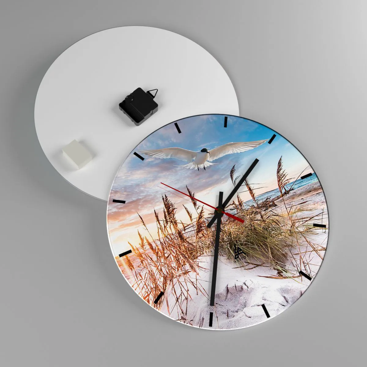 Wanduhr - Glasuhr - Wind vom Meer - 40x40 cm