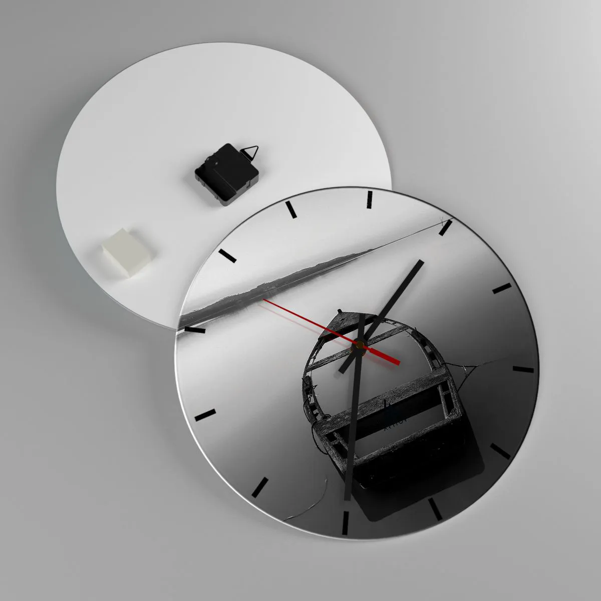 Ceas de perete - Ceas pe sticlă - Dor și melancolie - 40x40 cm