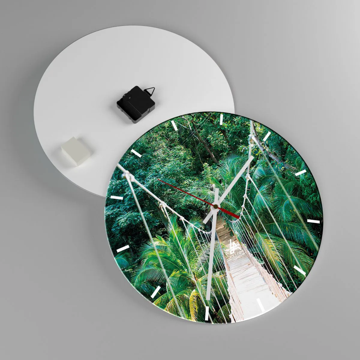 Relógio de parede - Relógio em vidro - Bem-vindo à selva! - 40x40 cm