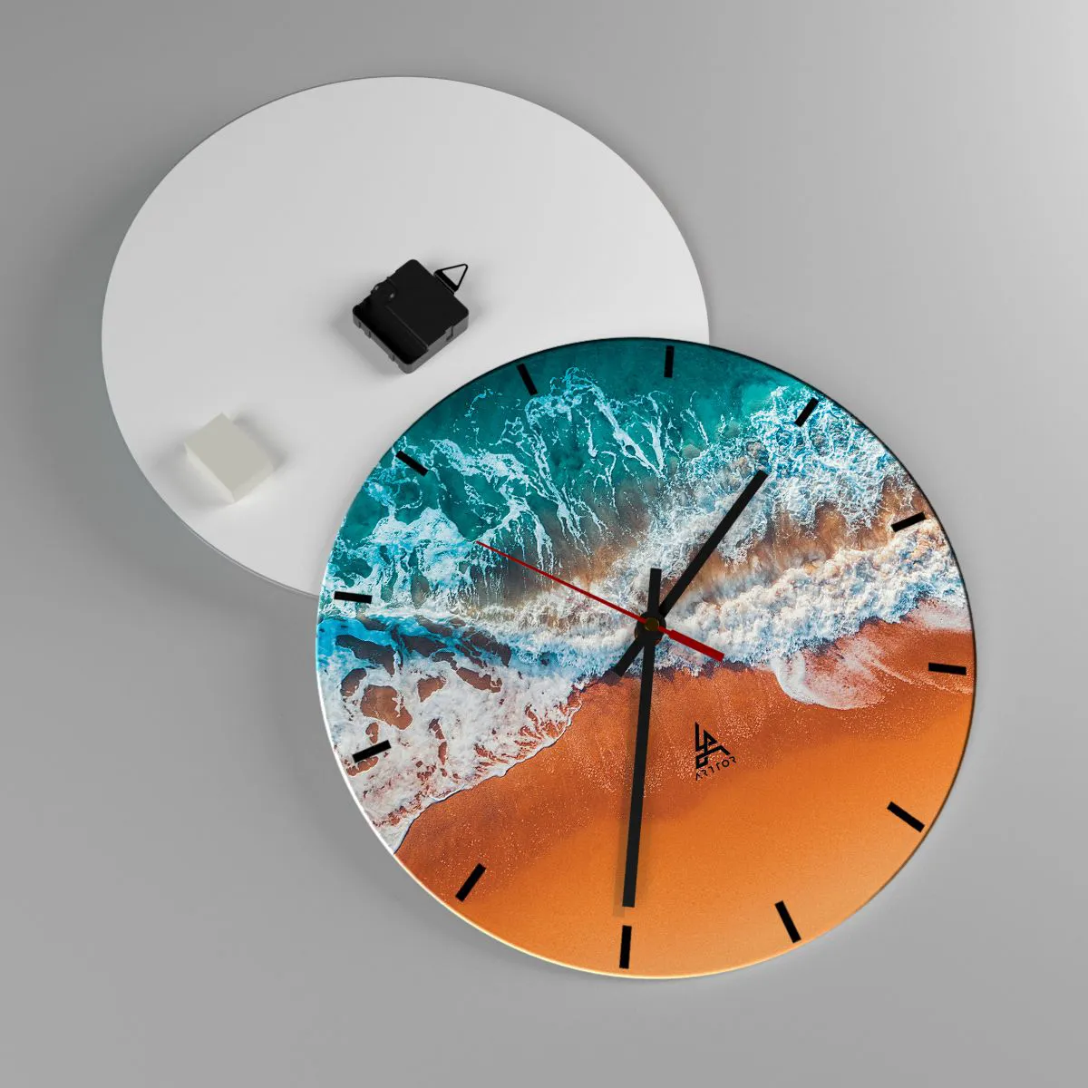 Reloj de pared - Reloj de vidrio - Siempre a la par - 40x40 cm
