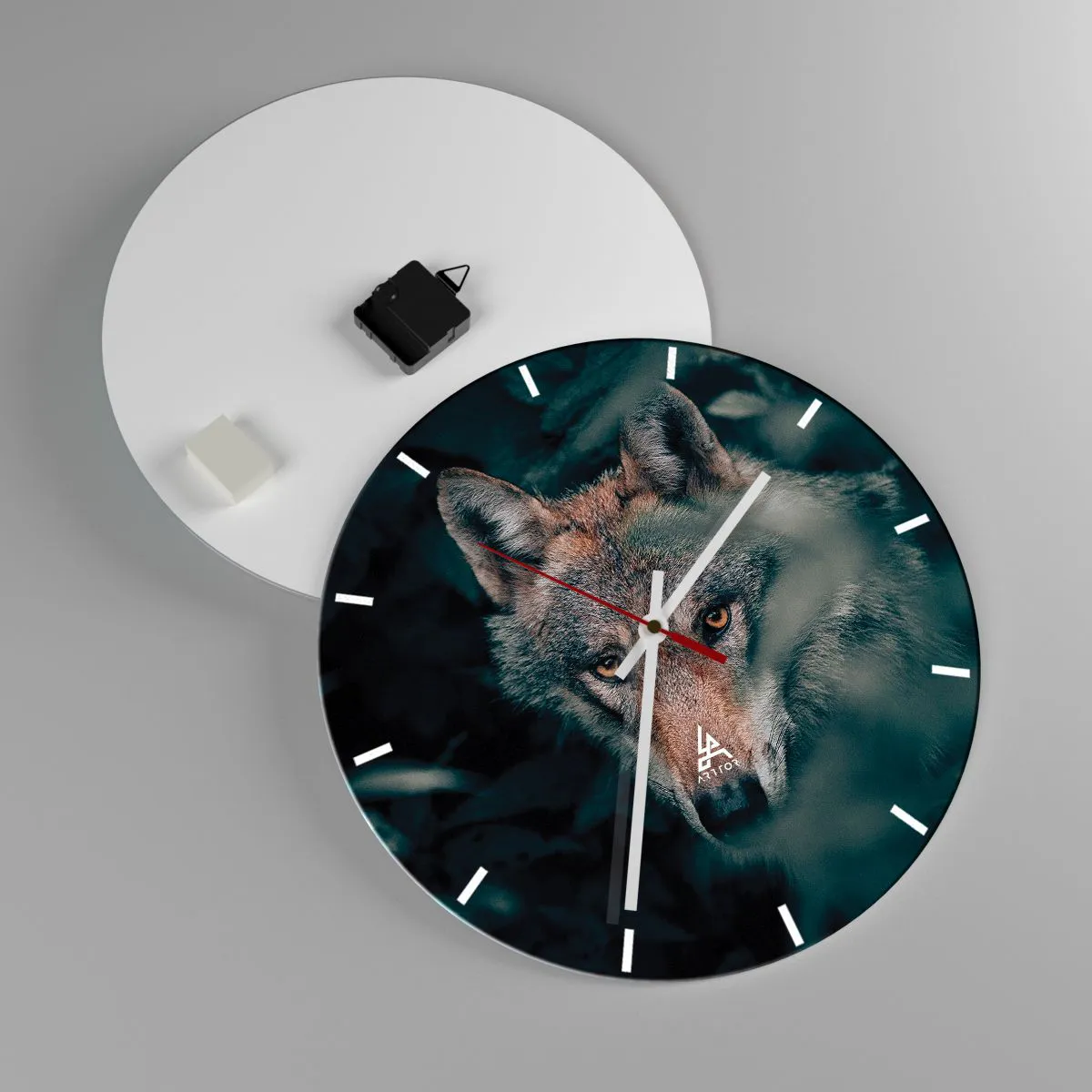 Ceas de perete - Ceas pe sticlă - Vânător - 40x40 cm