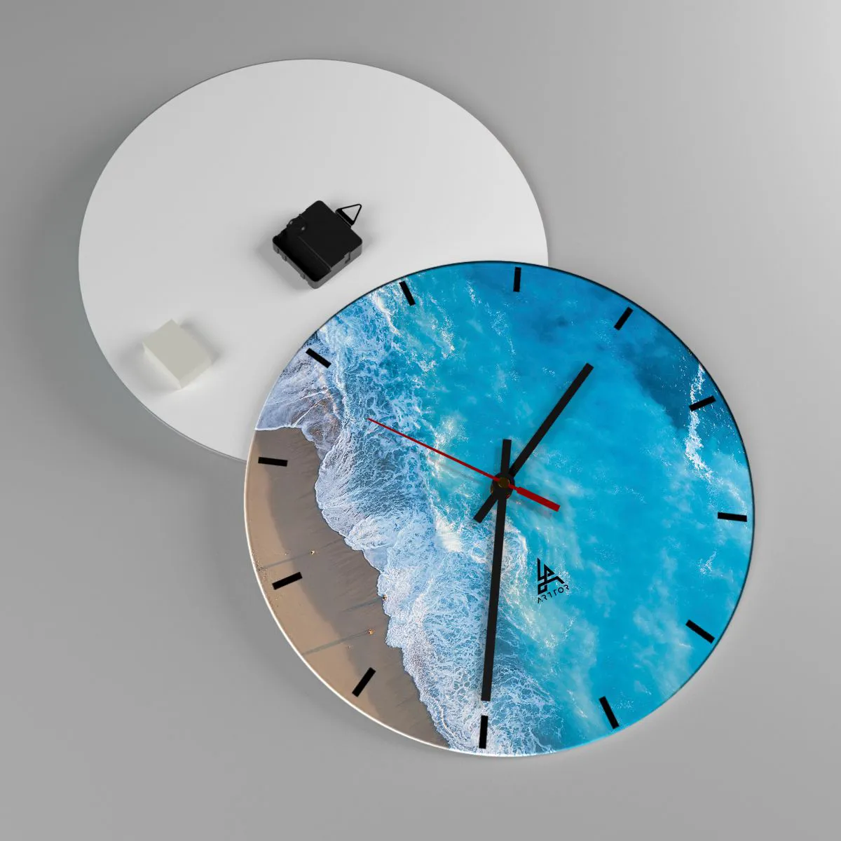 Relógio de parede - Relógio em vidro - O poder do azul - 40x40 cm