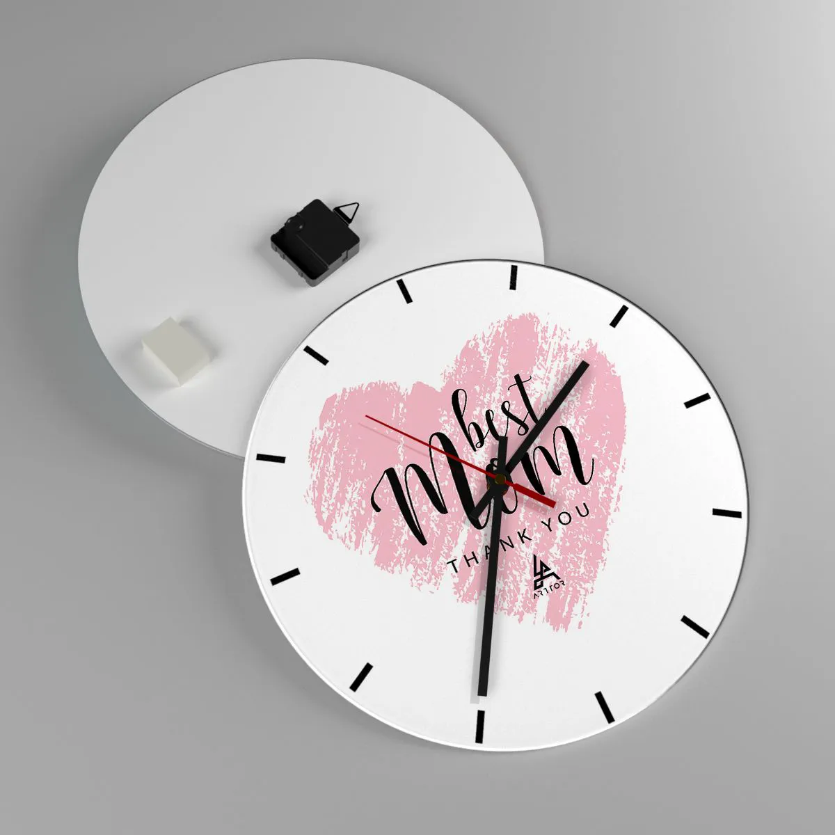 Wanduhr - Glasuhr - Immer der richtige Moment - 40x40 cm