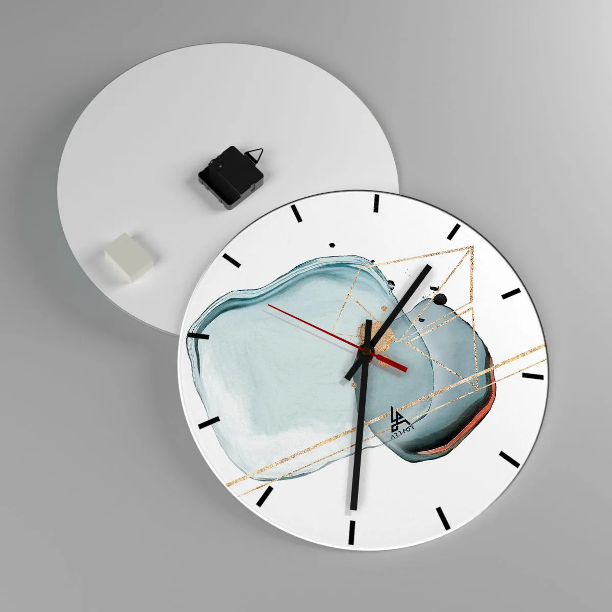 Ceas de perete - Ceas pe sticlă - Studiul picăturii - 40x40 cm
