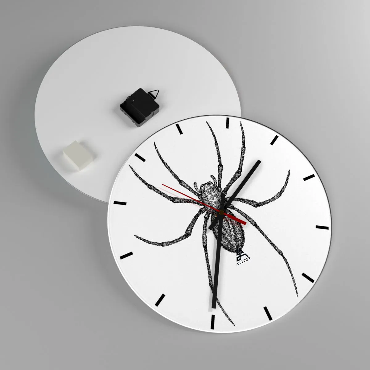 Wanduhr - Glasuhr - Beunruhigende Präzision - 40x40 cm