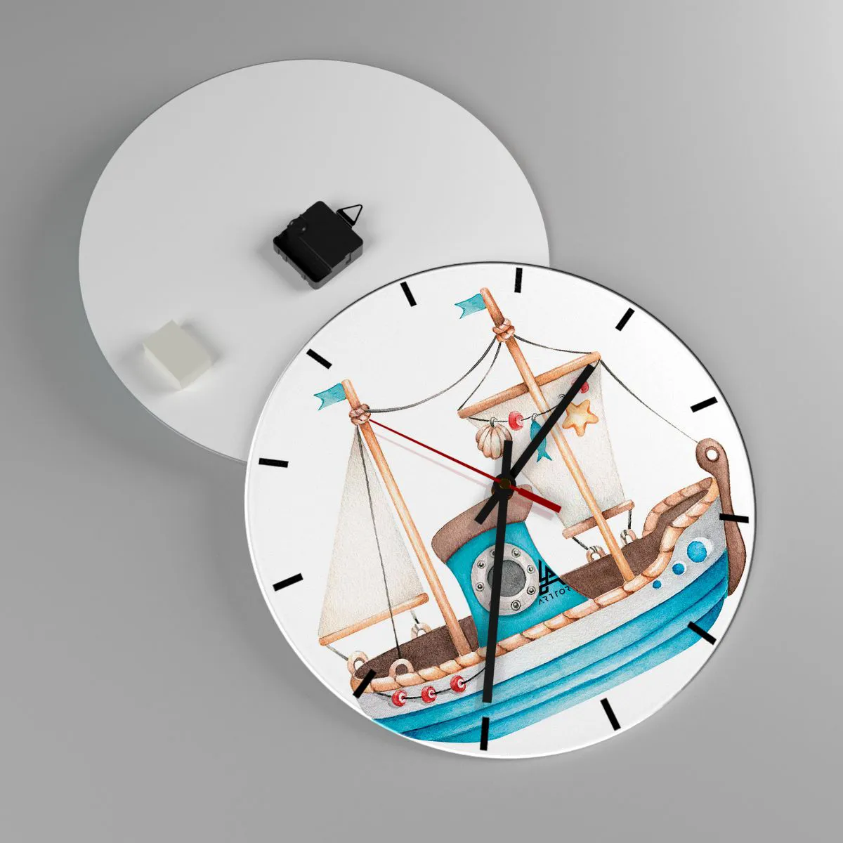 Wanduhr - Glasuhr - Ahoi, Abenteuer! - 40x40 cm