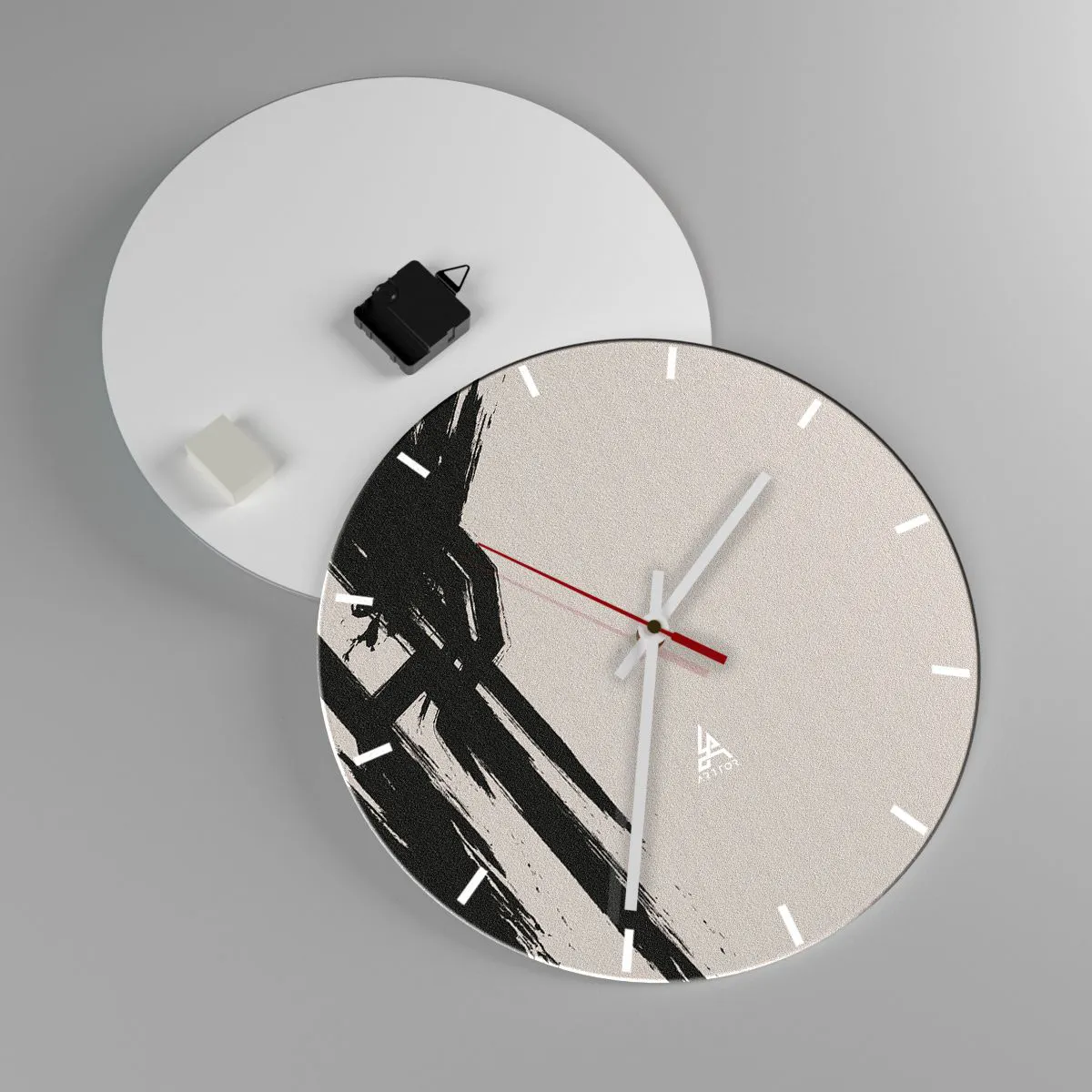 Wall clock - Clock on glass - Uncontrollable Rush - 40x40 cm