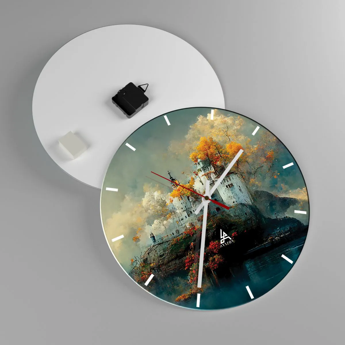 Ceas de perete - Ceas pe sticlă - Începutul unei povești romantice - 40x40 cm