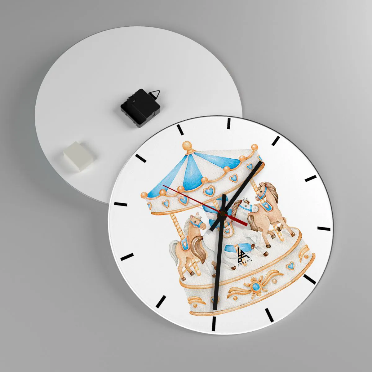 Horloge murale - Pendule murale - Douce enfance - 40x40 cm