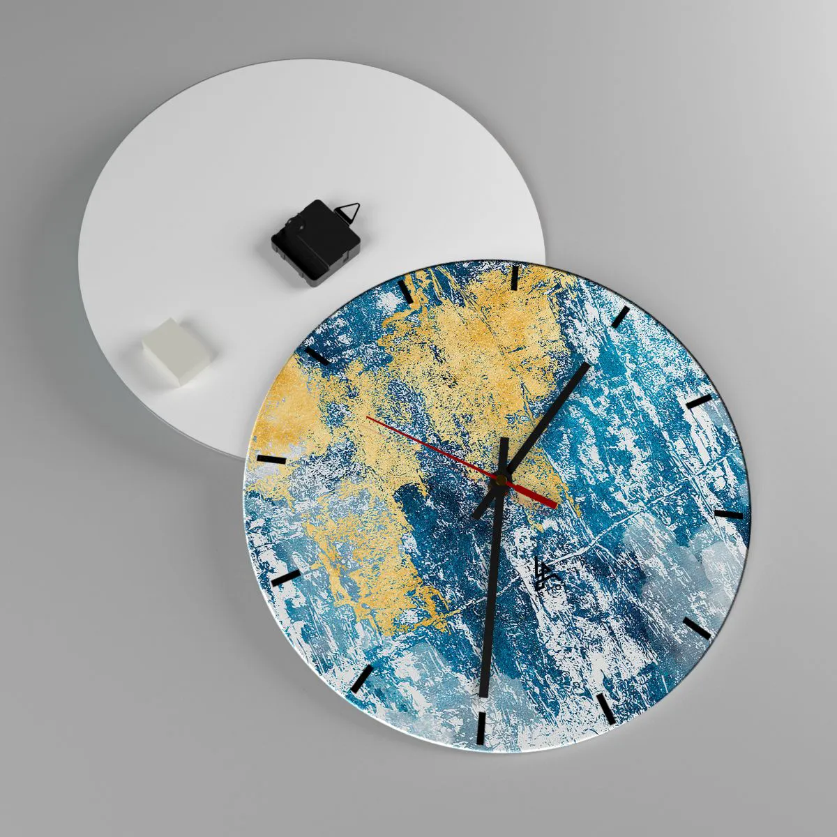 Horloge murale - Pendule murale - Abstraction du temps - 40x40 cm