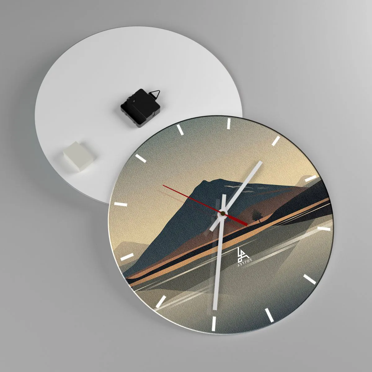 Wanduhr - Glasuhr - Spiegelreflexion - 40x40 cm