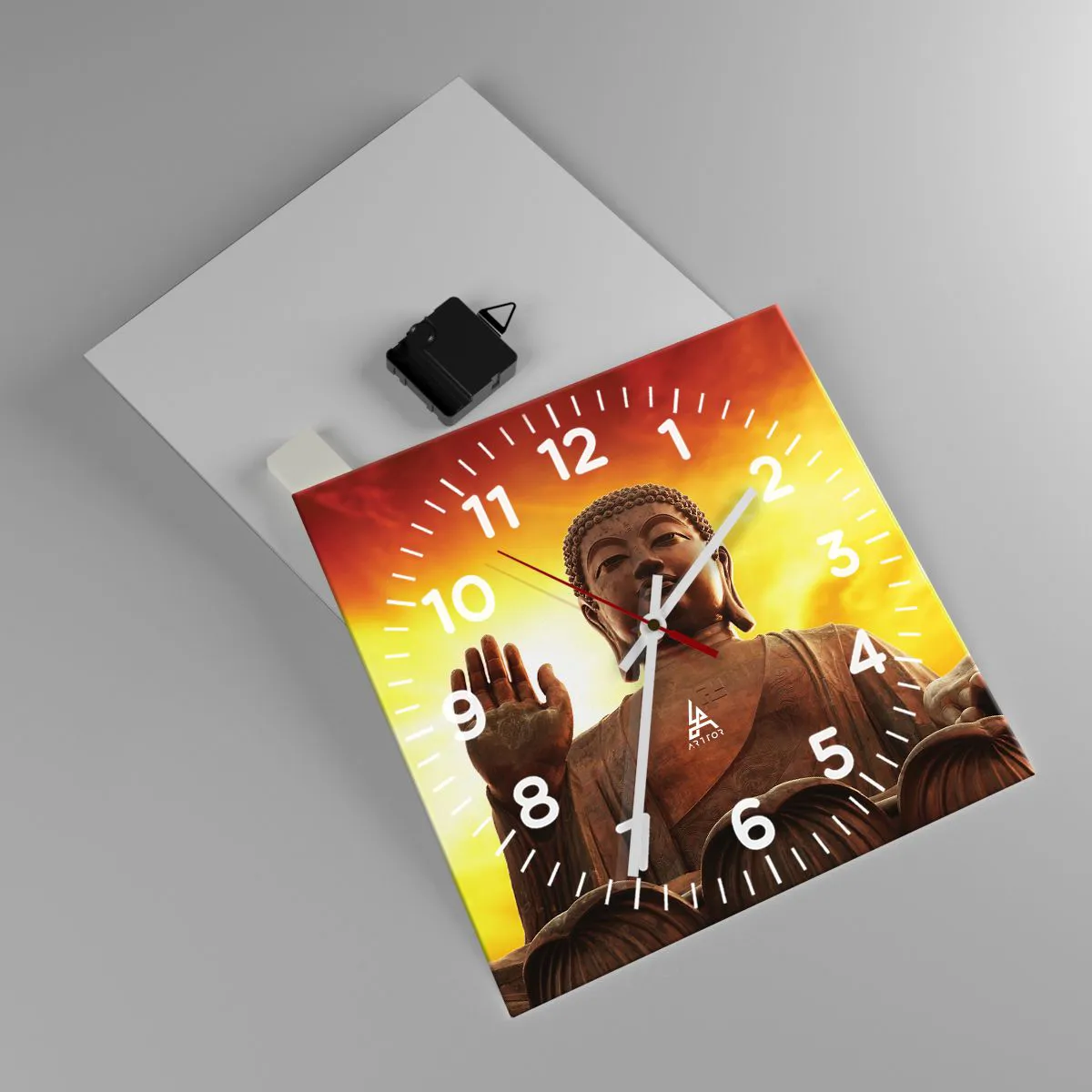 Ceas de perete - Ceas pe sticlă - Pacea lumii - 30x30 cm