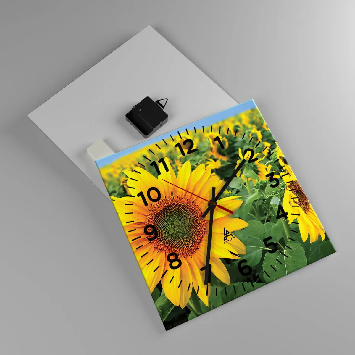 Relógio de parede - Relógio em vidro - Centenas de sóis brilharam - 30x30 cm