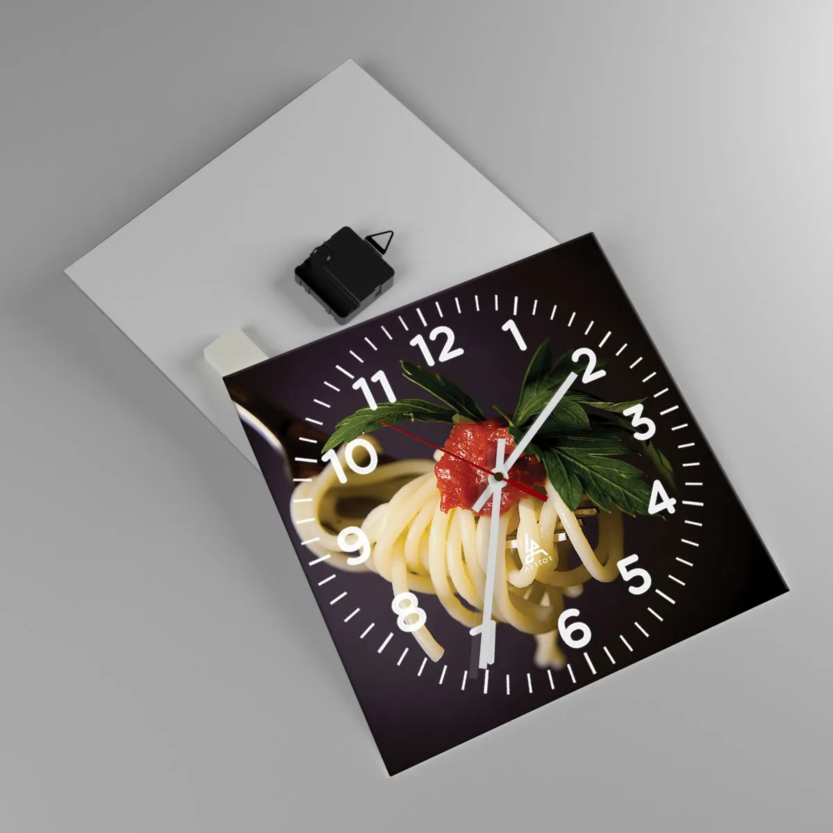 Wall clock - Clock on glass - Tasty Bite - 30x30 cm