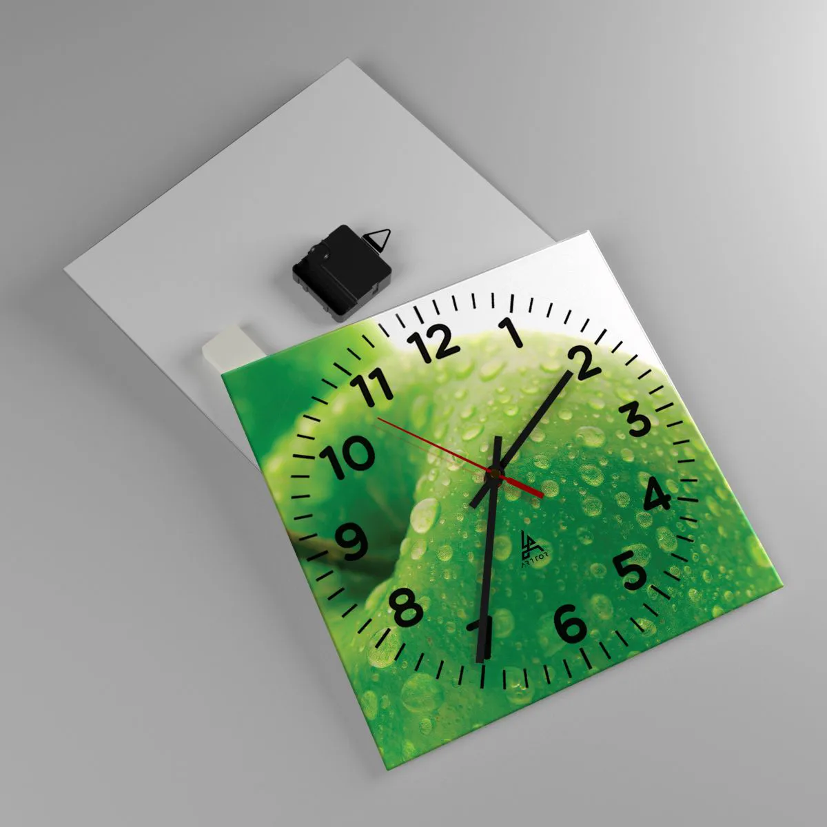 Ceas de perete - Ceas pe sticlă - Prospețime verde rece - 30x30 cm